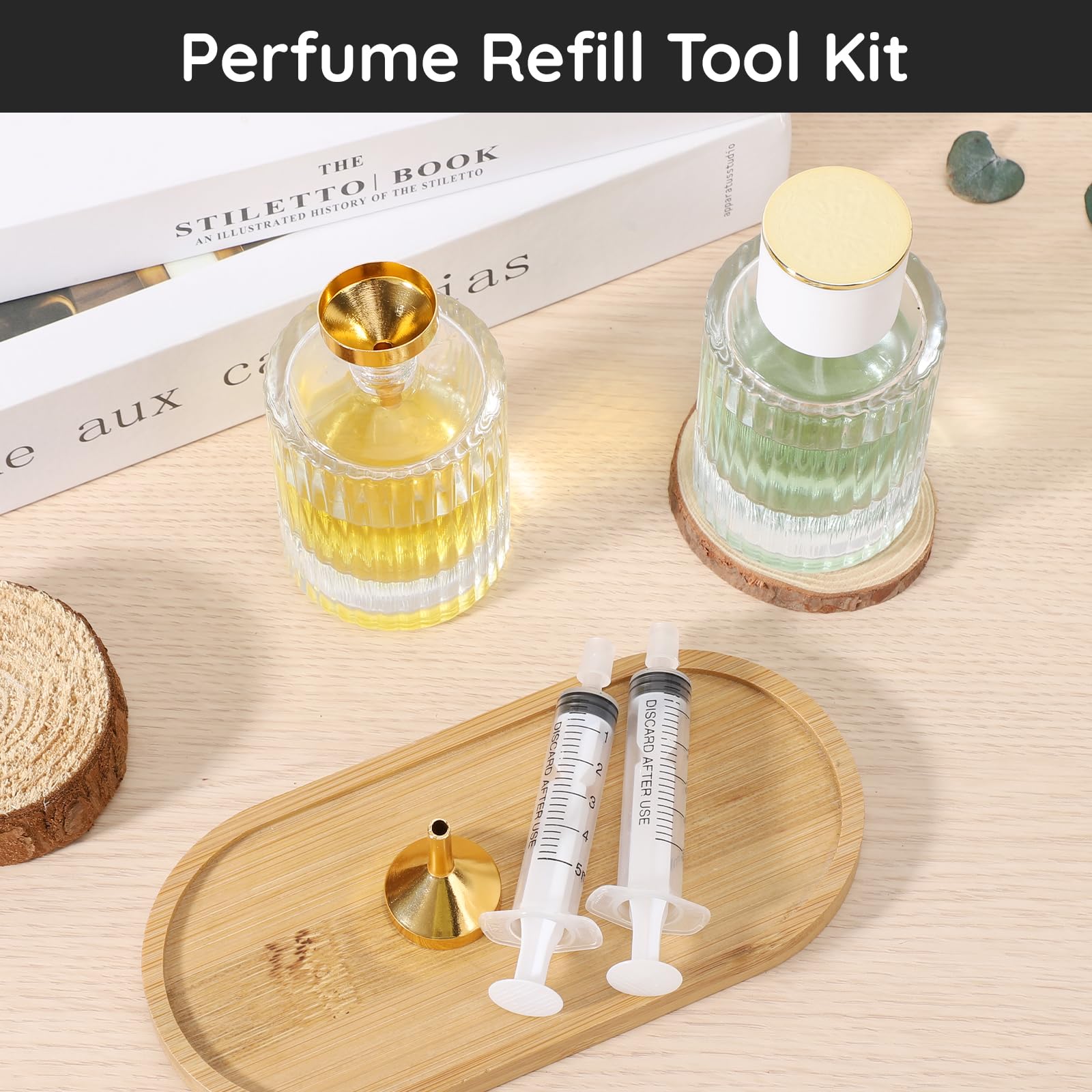 Segbeauty 10 Pack Perfume Travel Refill Tools, 5Pcs Large Funnel For Refill Perfume, 5Pcs 5Ml Plastic Perfume Dispenser Refill T