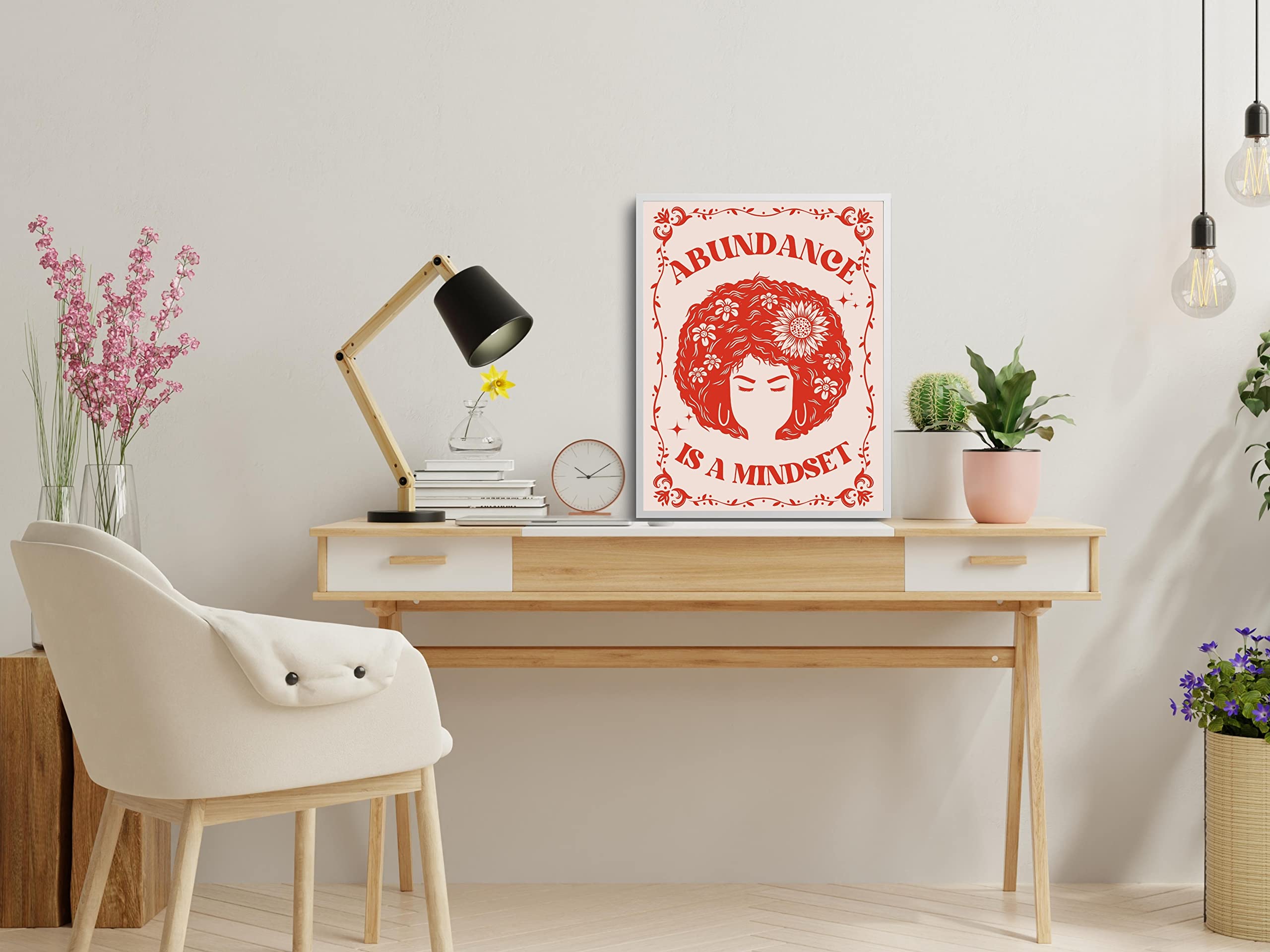 Retro Poster Wall Art Print, Inspirational Wall Art Poster For Women Room D  Cor Aesthetic, Pink Aesthetic Poster For Teen Girls