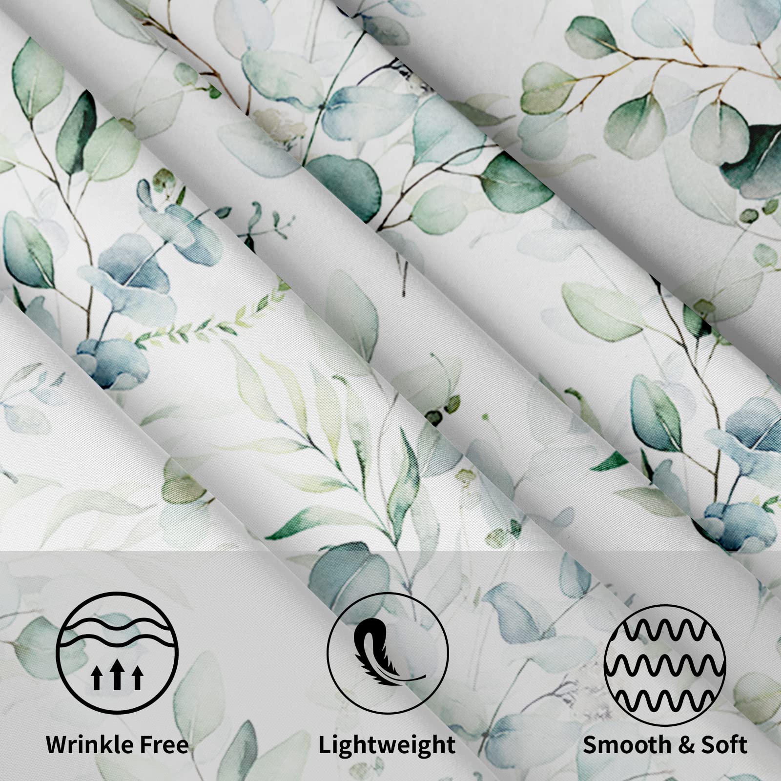 Spring Leaf Floral Sage Green Tablecloth Round 60 Inch Ruitic Watercolor Table Cloth Waterproof Fabric Farmhouse Green Grey Leav