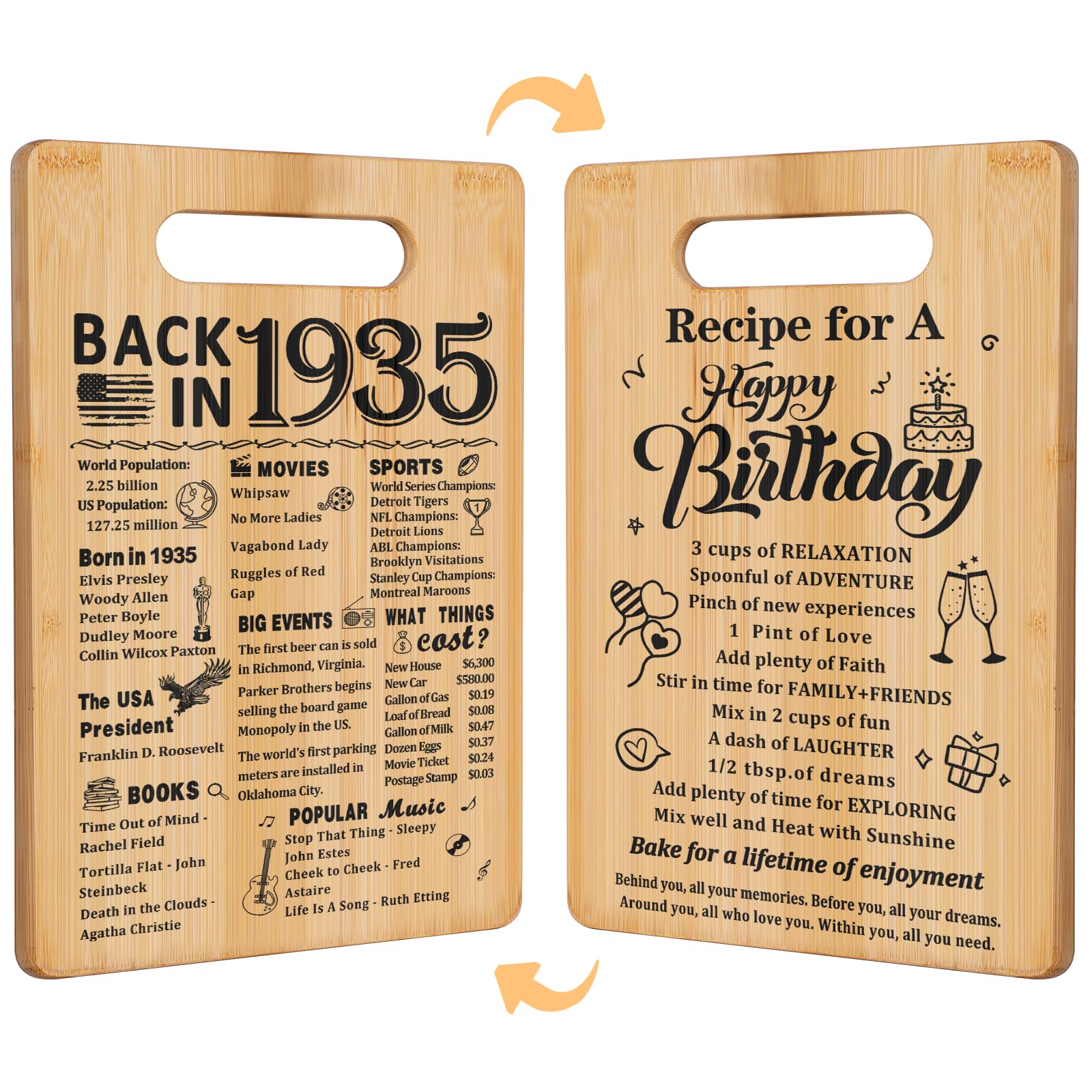 60th Wedding Anniversary for Women Men,Back In 1965&60 Years of Marriage Double sided Cutting Board Gift for Her Him,best 60 yea