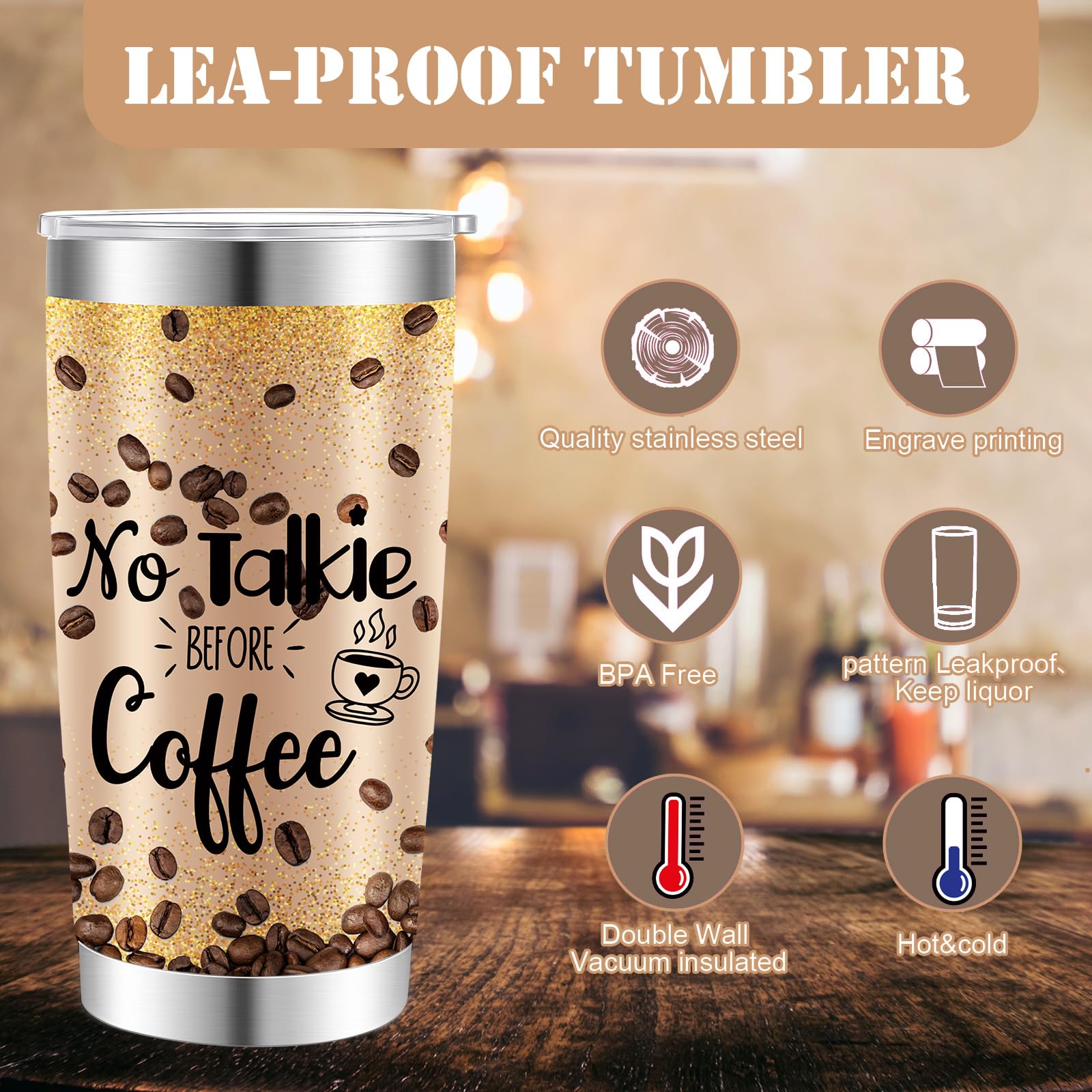 Havawish Gnome Coffee Tumbler 20Oz Glitter Brown Coffee Gnome Cup Tumbler With Lid And Straw Coffee Lovers Gift Insulated Travel