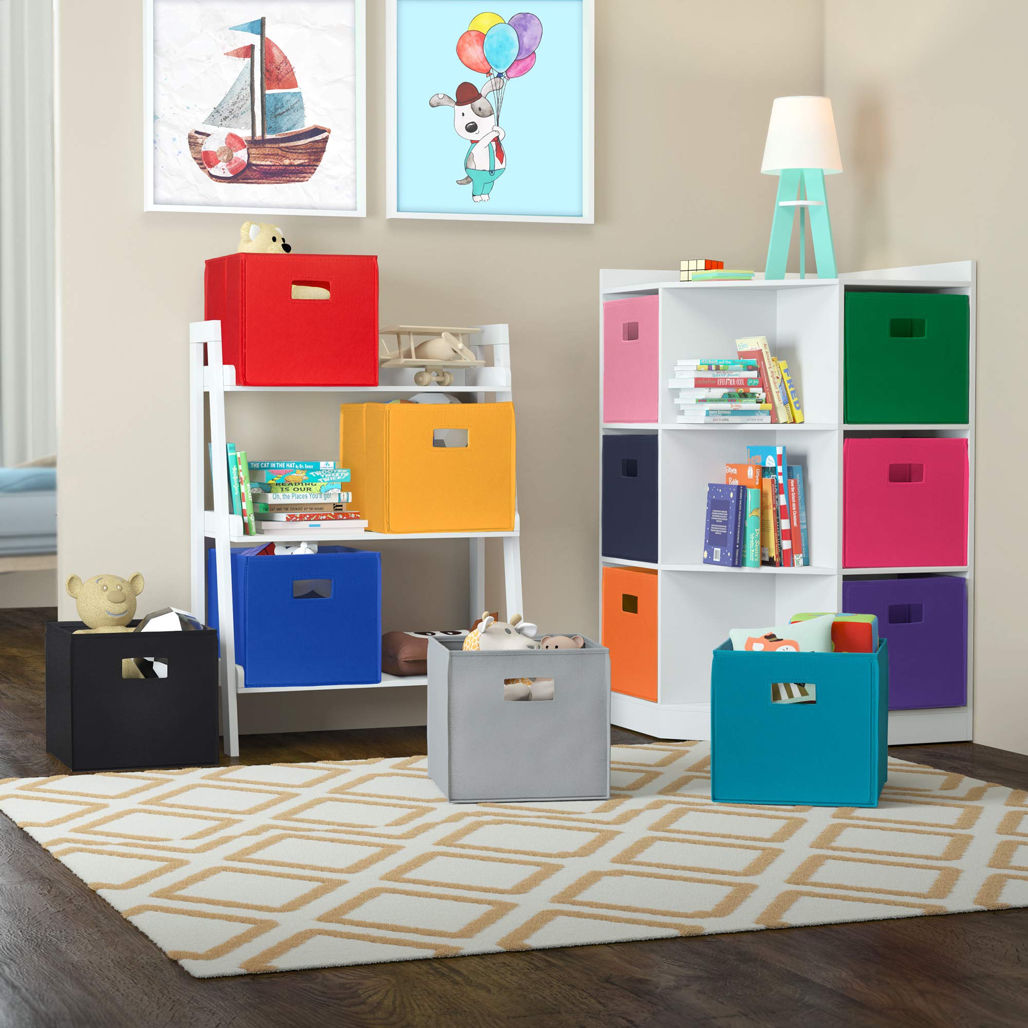 RiverRidge Folding Bin  Turquoise  2 Piece