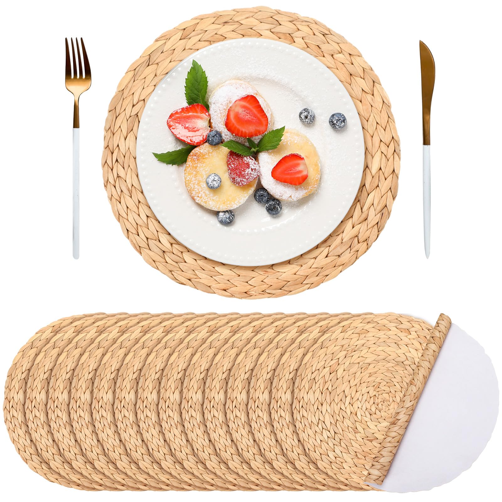 Sinmoe 100 Pack Disposable Paper Placemats Bulk 13 Inch Paper Placemats Disposable Charger Plates Table Place Mats for Dinner We