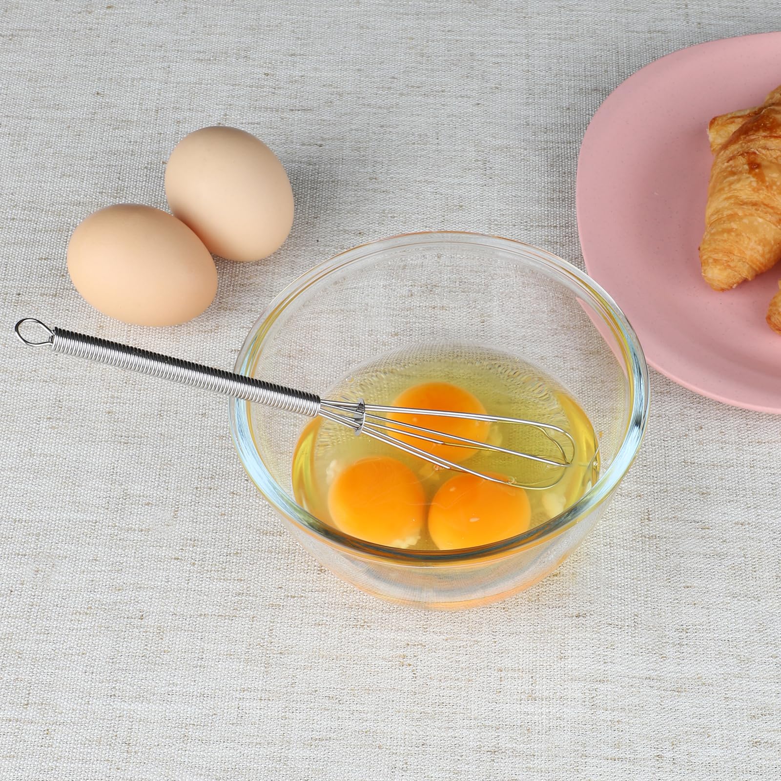 Hotec 4 Pieces Stainless Steel Whisks Set Wire Whisk Balloon Whisk Egg Beater Kitchen Utensils For Stirring, Beating, Blending