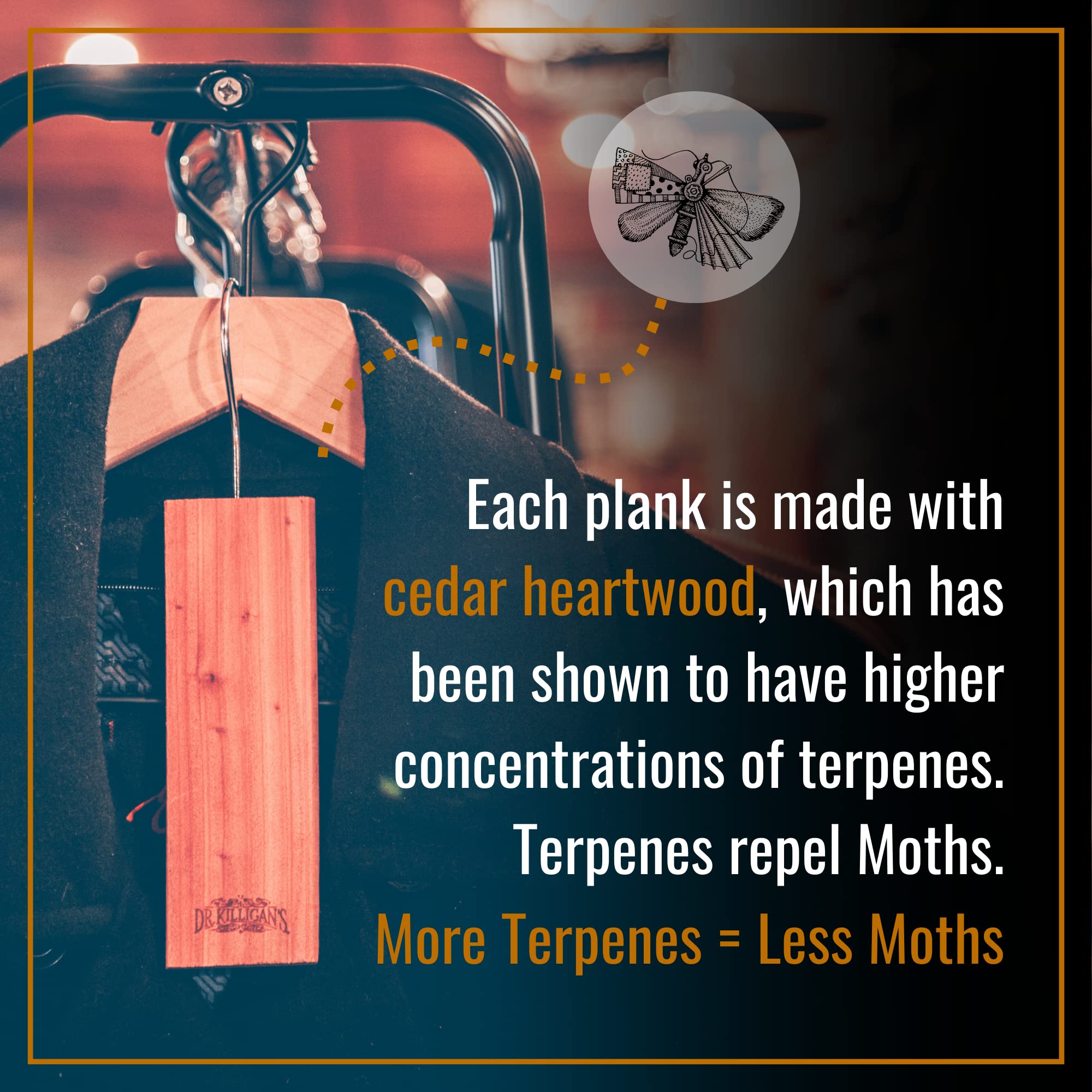 Dr. Killigan'S Cedar Planks - Cedar Blocks For Clothes Storage, Alternative To Moth Balls For Closet, Good Cedar Closet Freshene