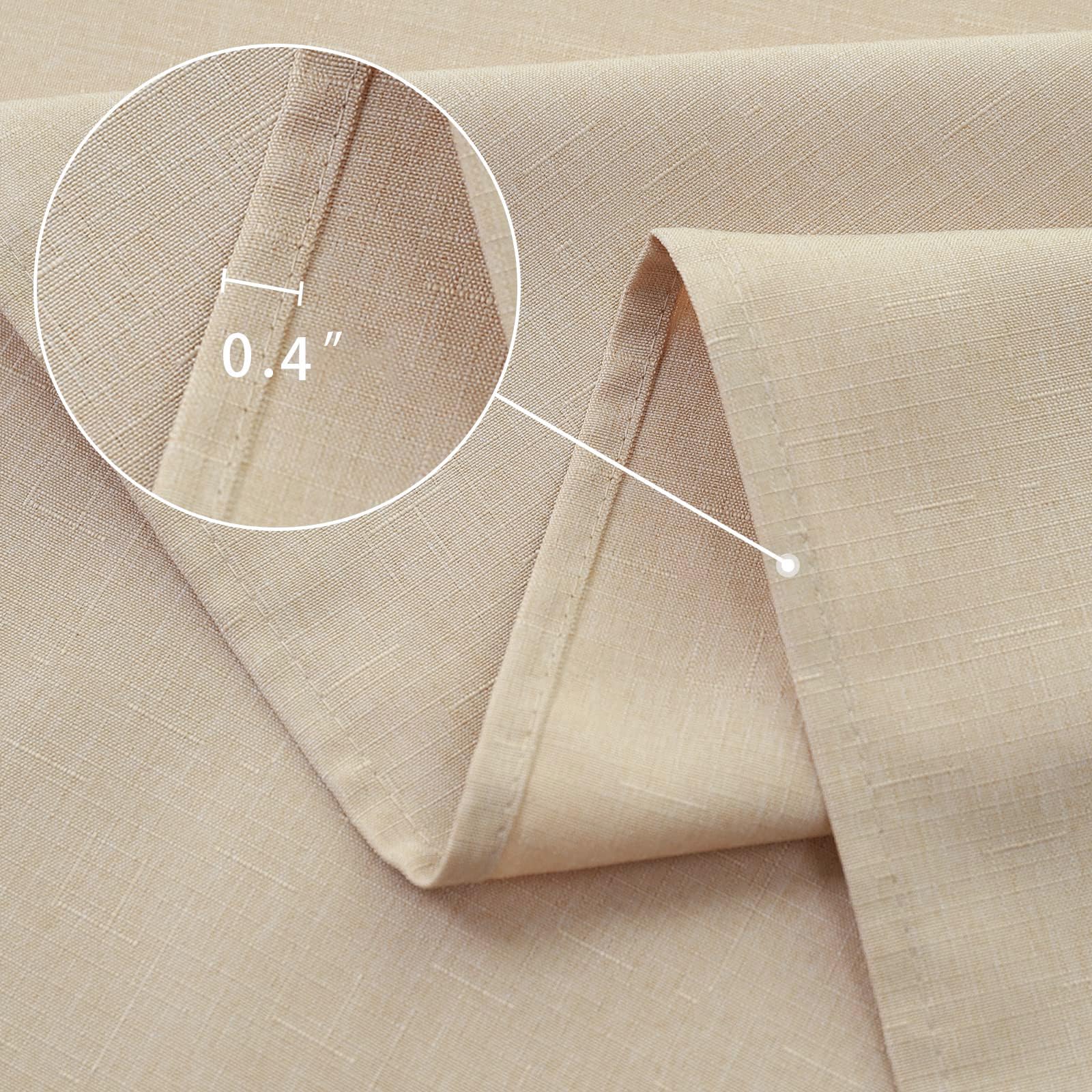 Jucfhy Rectangle Table Cloth, Linen Farmhouse Tablecloth Heavy Duty Fabric,Stain-Proof,Water Resistant Washable Table Cloths,Dec