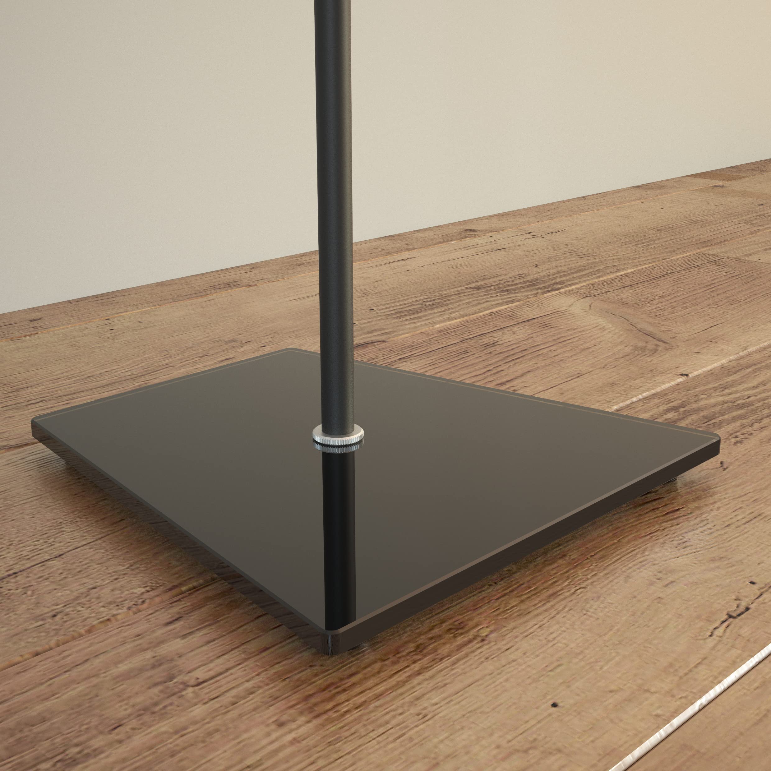 AVF Traditional Steel and Glass Speaker Floor Stands in Black (Set of 2)