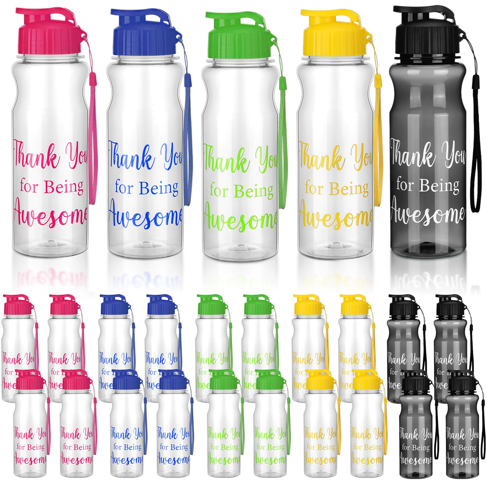 Gerrii 15 Pcs Thank You Water Bottles Employee Appreciation Gifts, Colorful