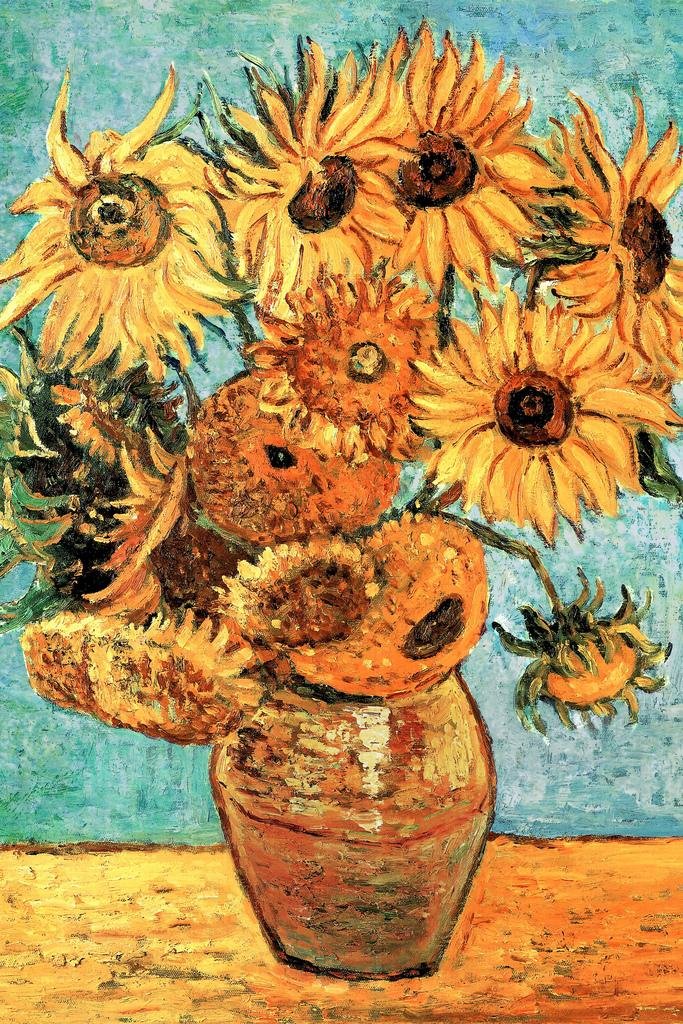 Vincent Van Gogh Vase With Twelve Sunflowers Van Gogh Wall Art Impressionist Painting Style Nature Spring Flower Wall Decor Vase