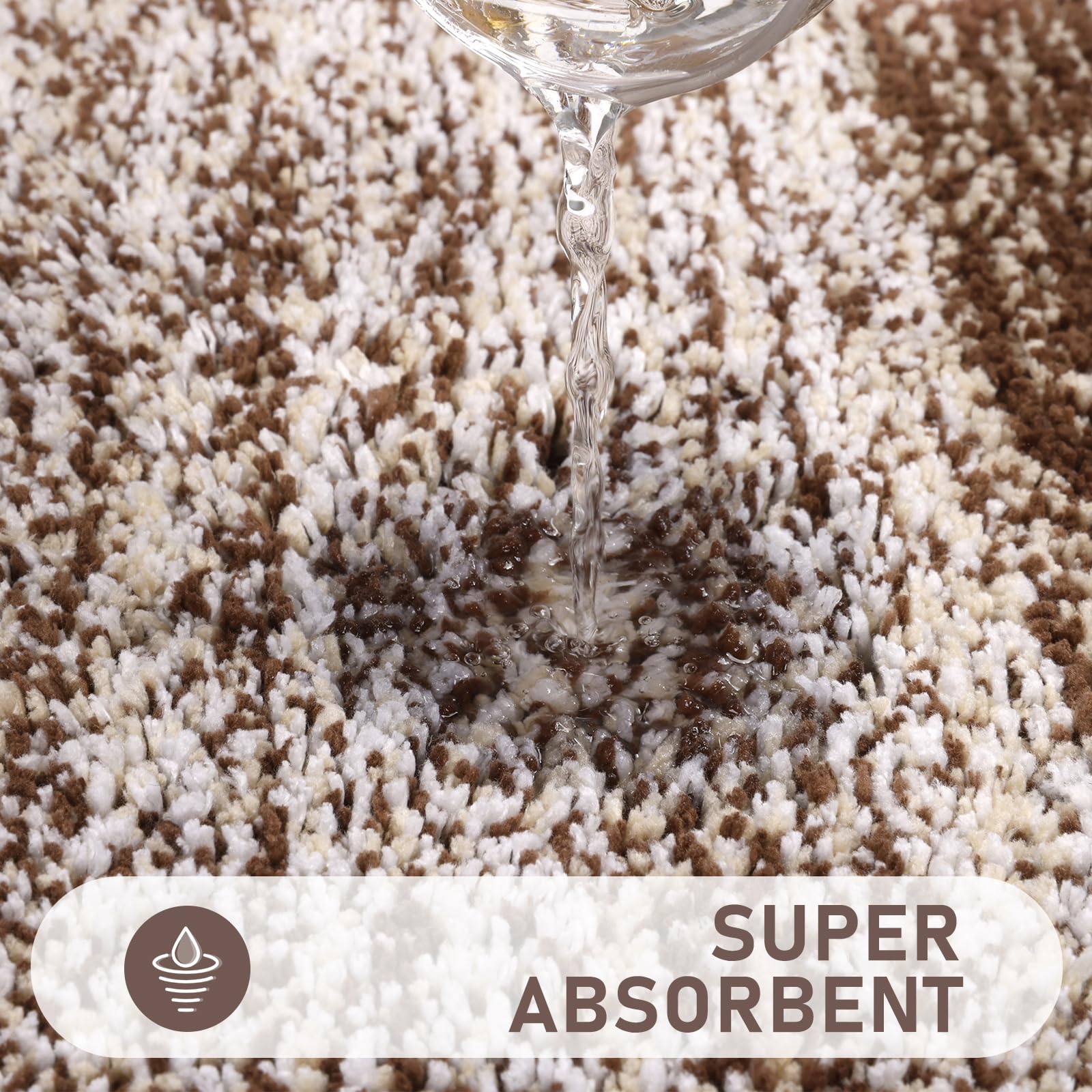 Bsmathom Bathroom Rugs Sets 5 Piece With Toilet Lid Cover, Absorbent Non-Slip Bath Mats For Bathroom, Soft Shaggy Machine Washab