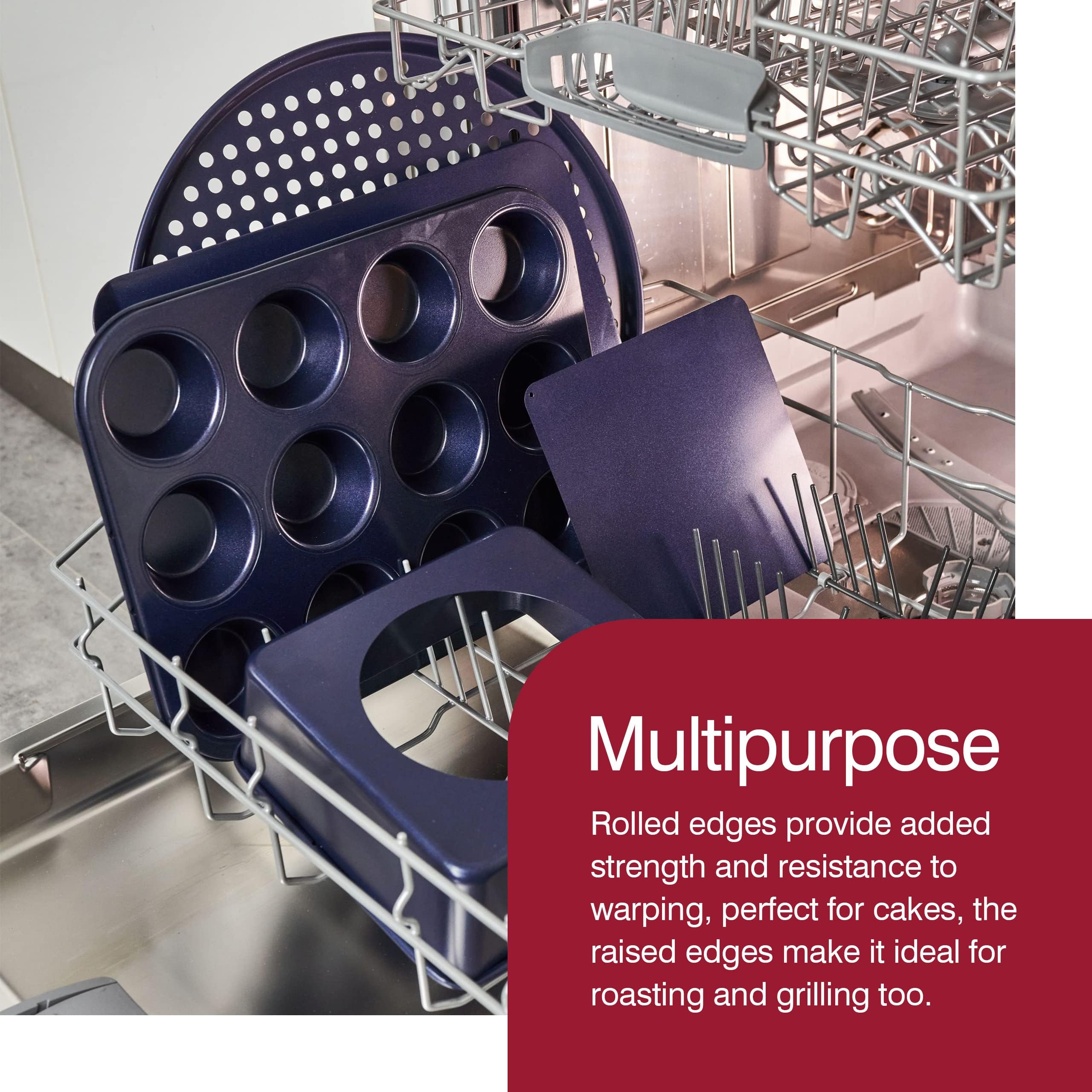 Zyliss E980194 Non-Stick Springform Cake Tin | 23Cm/9In | Carbon Steel | Dark Blue | Baking Tin/Bakeware/Cake Mould | Dishwasher