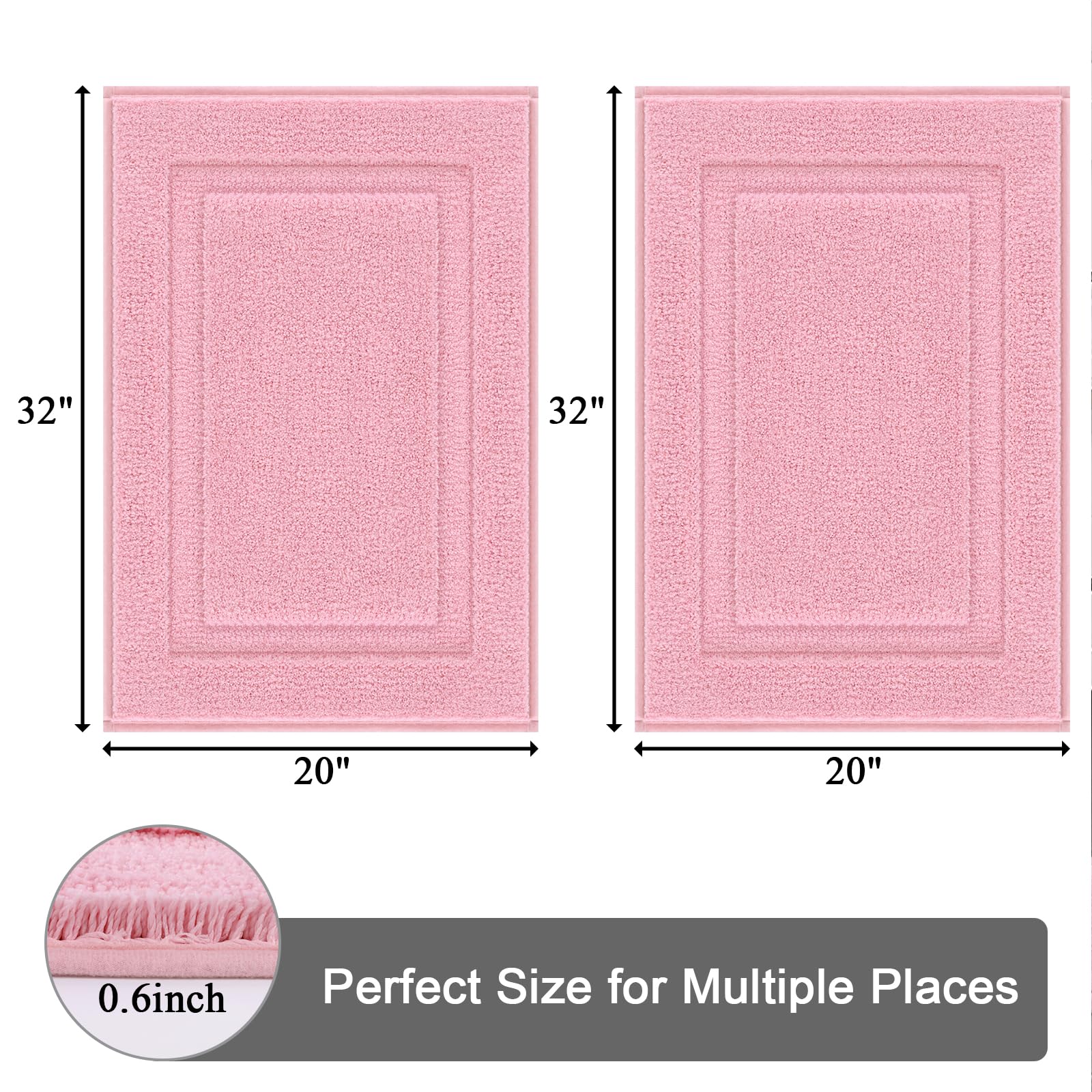Shacos Super Soft Bathroom Rugs Set Of 2 Pieces 32X20 Inch Microfiber Bath Rugs Non Slip Washable Bath Mats Absorbent Bathroom M