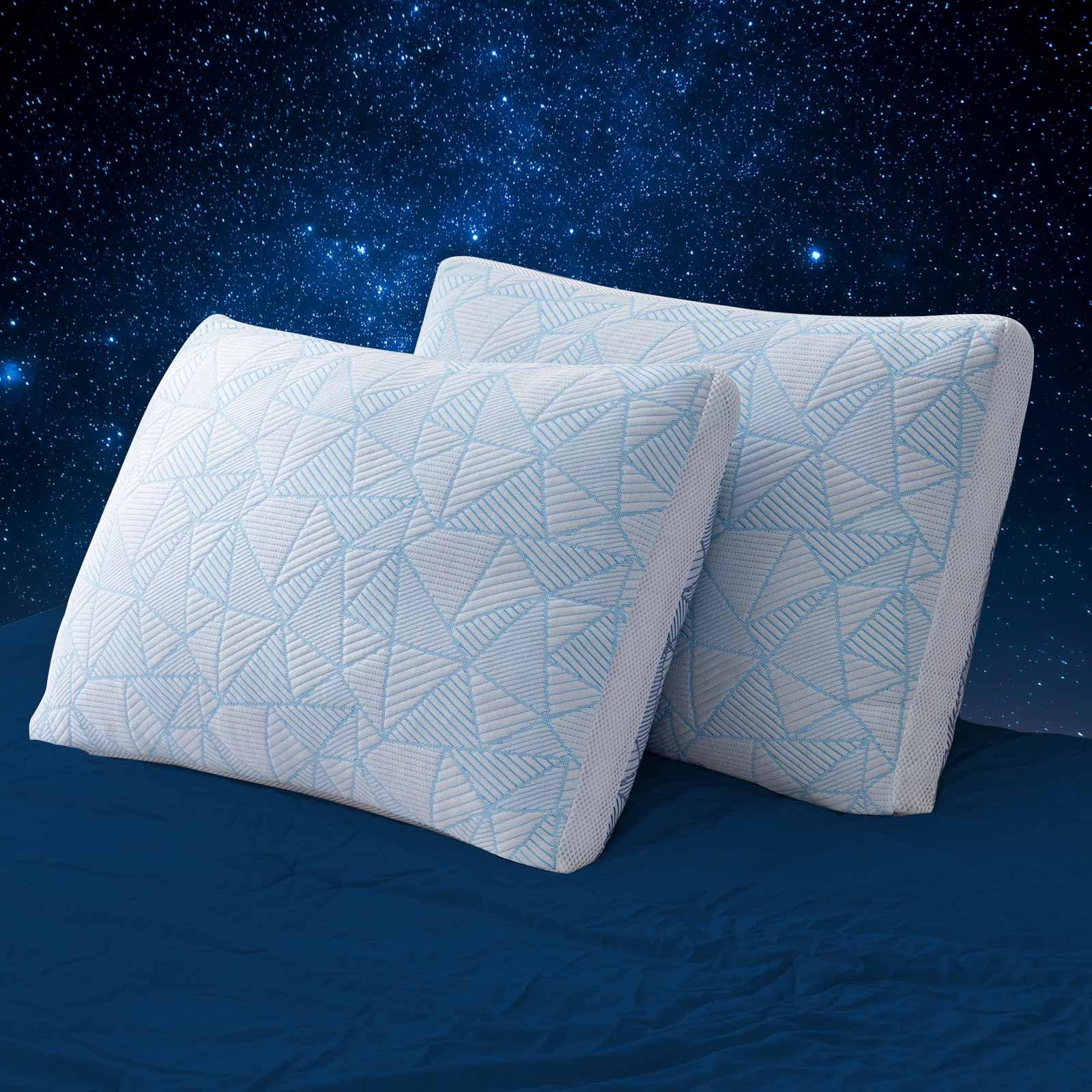 Caelorin Shredded Memory Foam Cooling Soft Pillows Queen Size Set Of 2, Adjustable Hypoallergenic Hotel Quality Pillow For Back,