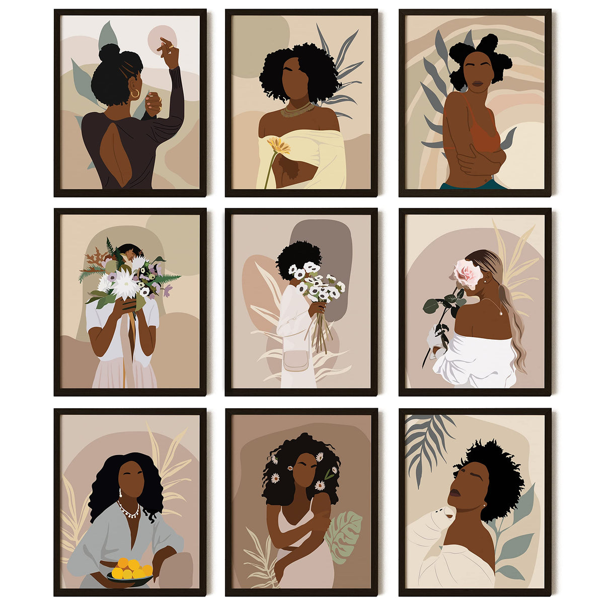 97 Decor Black Woman Wall Art - Black Girl Wall Decor, Black Women Posters, African American Art Paintings, Abstract African Pic