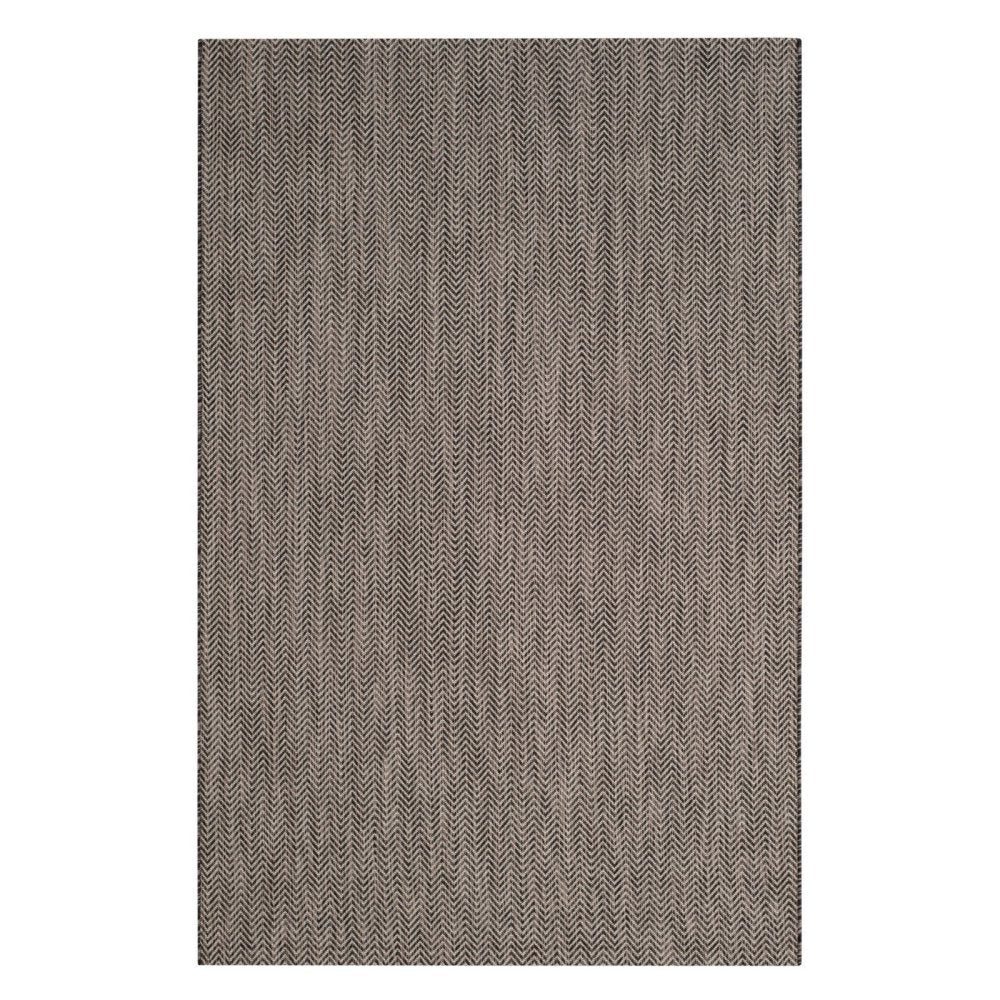 SAFAVIEH Courtyard Collection Area Rug - 8 x 11, Black & Beige, Non-Shedding & Easy Care, Indoor/Outdoor & Washable-Ideal for 