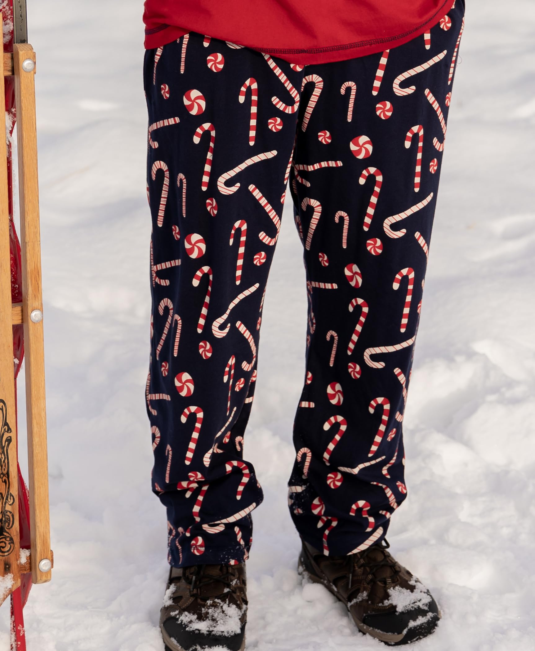 Lazy One Pajama Pants for Men, X-Small, Cotton, Candy Cane, Funny Lounge Bottoms