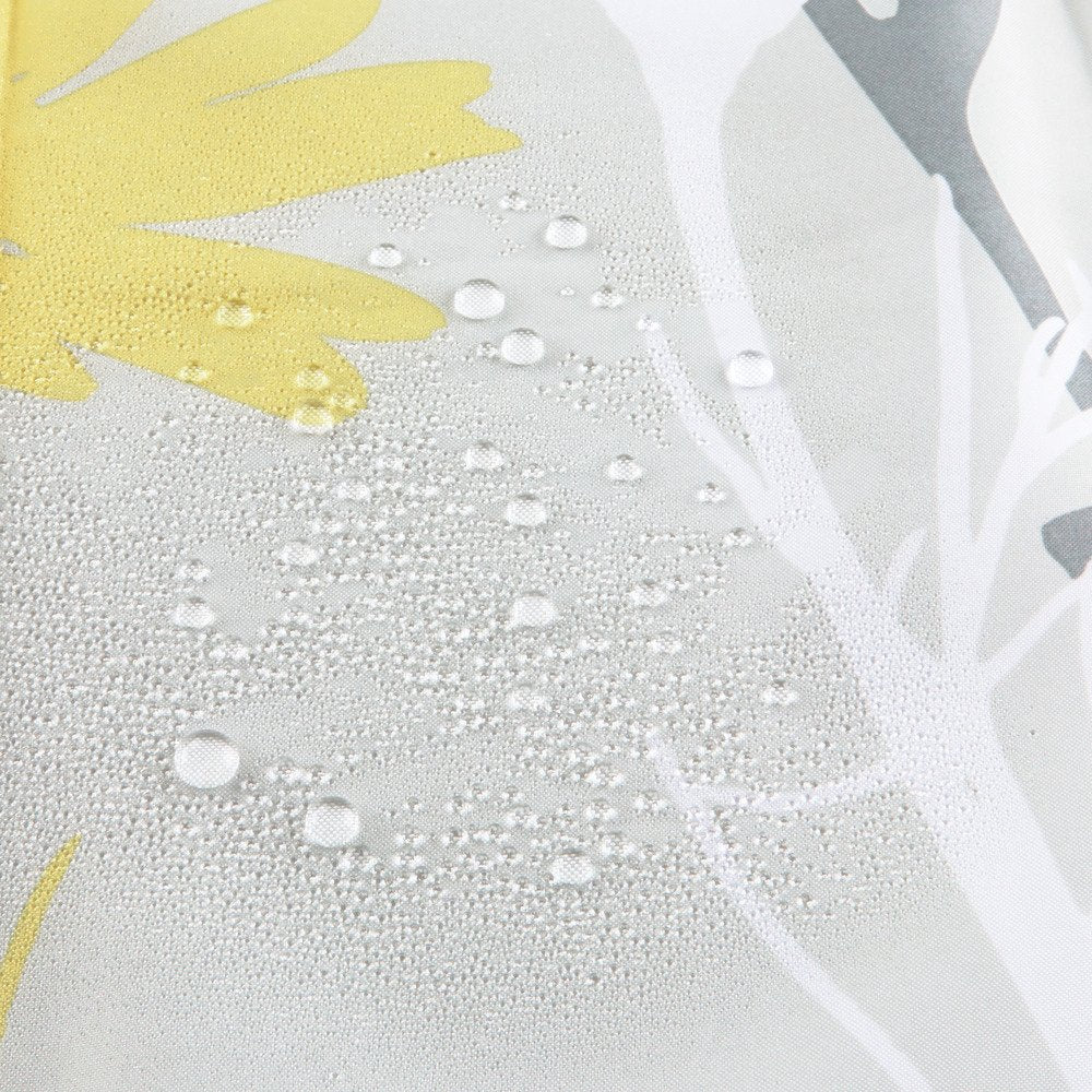 Idesign Daizy Fabric Shower Curtain For Master, Guest, Kids', College Dorm Bathroom, 72'' X 72'' - Gray And Yellow