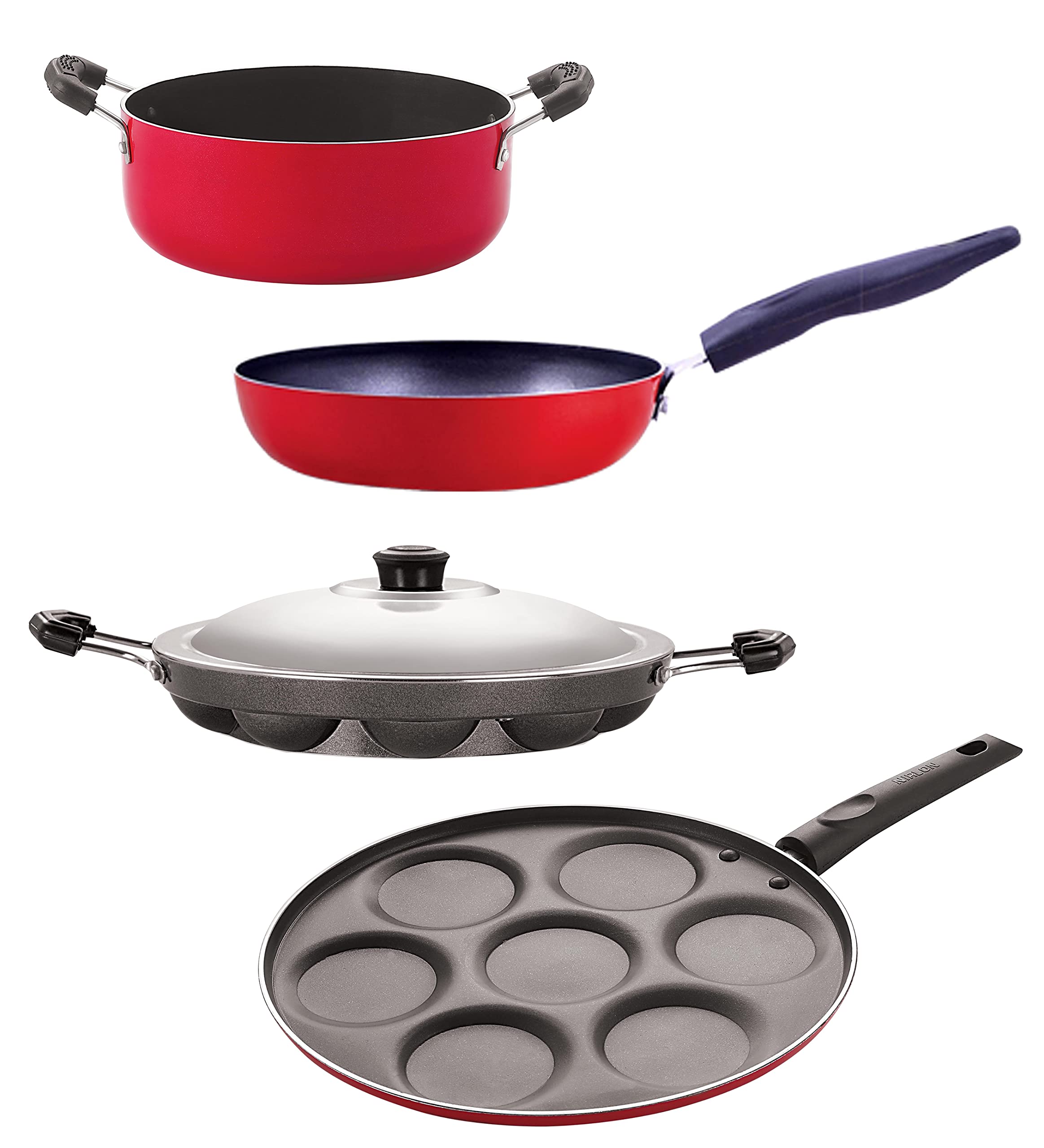 Nirlon Non Stick Aluminium Kitchenware Item Cookware Set Of 4 Pieces (Cvg_Up7_Ap12_Cs24)