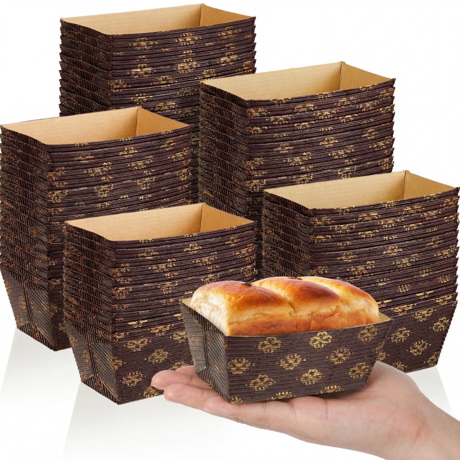 Tessco for you 120 Pcs Mini Loaf Pans Disposable Paper for Baking