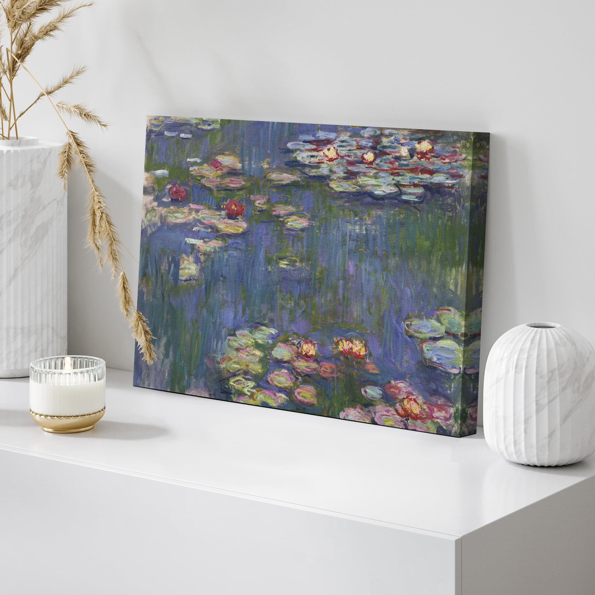 Wall26 Canvas Wall Art - Famous Painting Of Water Liliesby Claude Monet - Giclee Print Gallery Wrap Modern Home Art Ready To Han