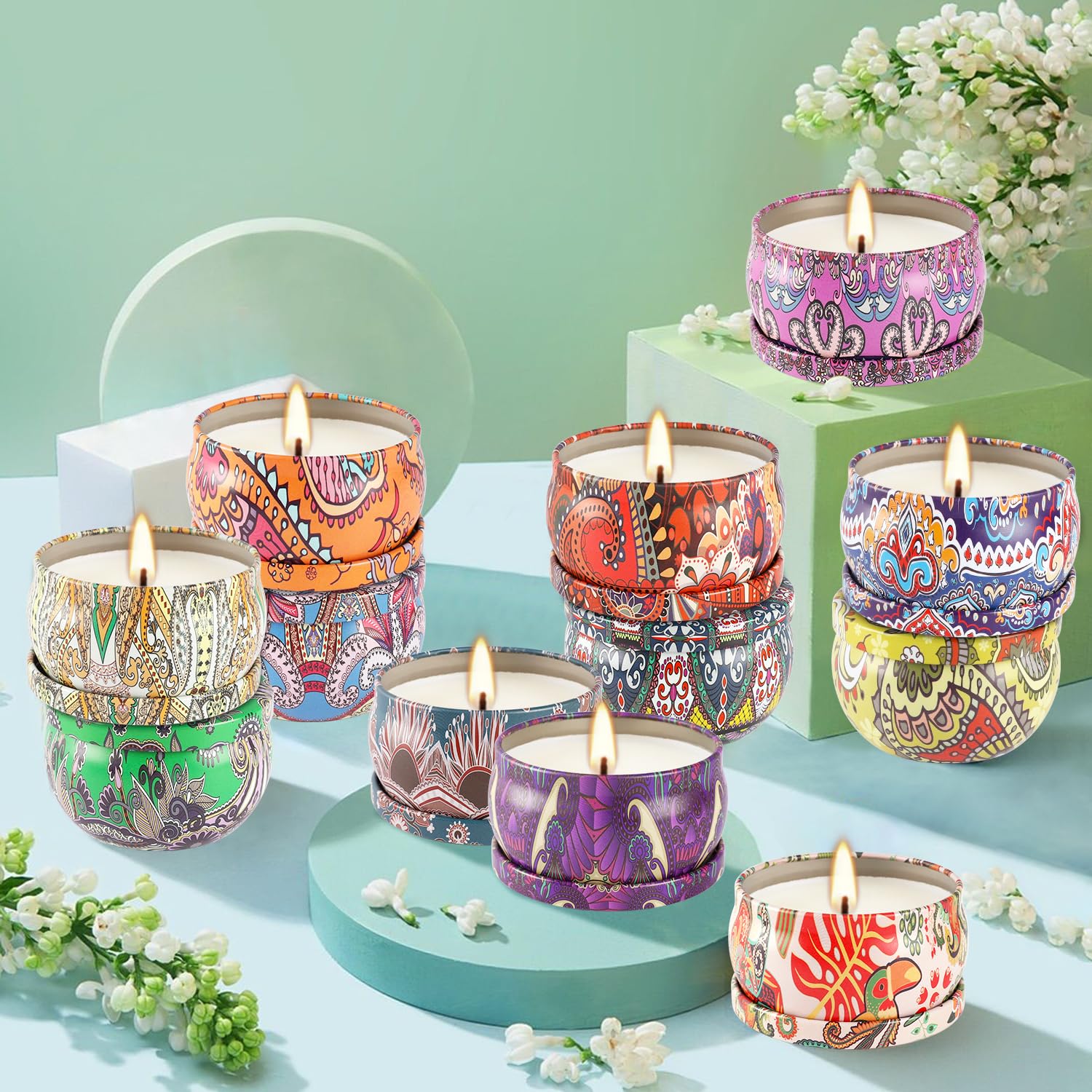 Scented Candles Gifts Set of 36 - 2.5oz Aromatherapy Travel Tin Candles, Relaxing Fragrances for Home, Spa, Gifts for Family, Fr