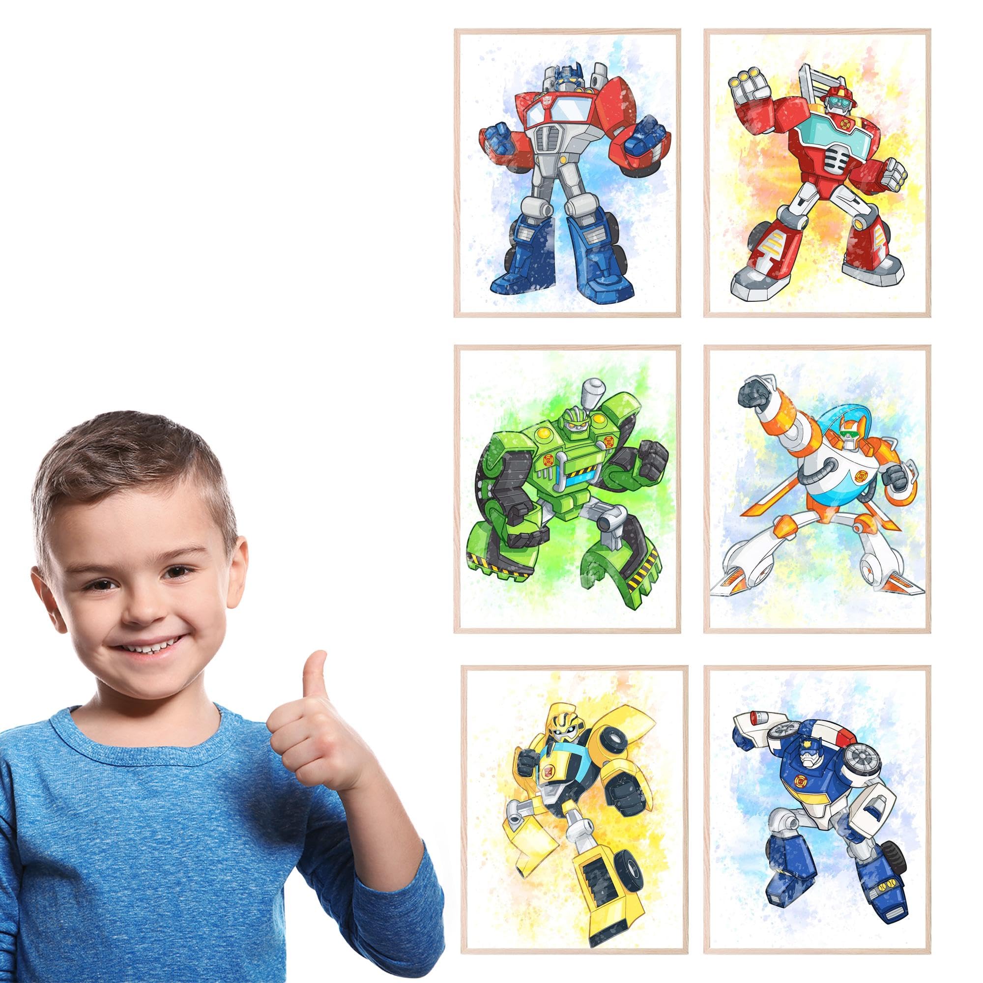 Transformers Prints - Set Of 6 Wall Art Decor (8 Inches X 10 Inches) Photos