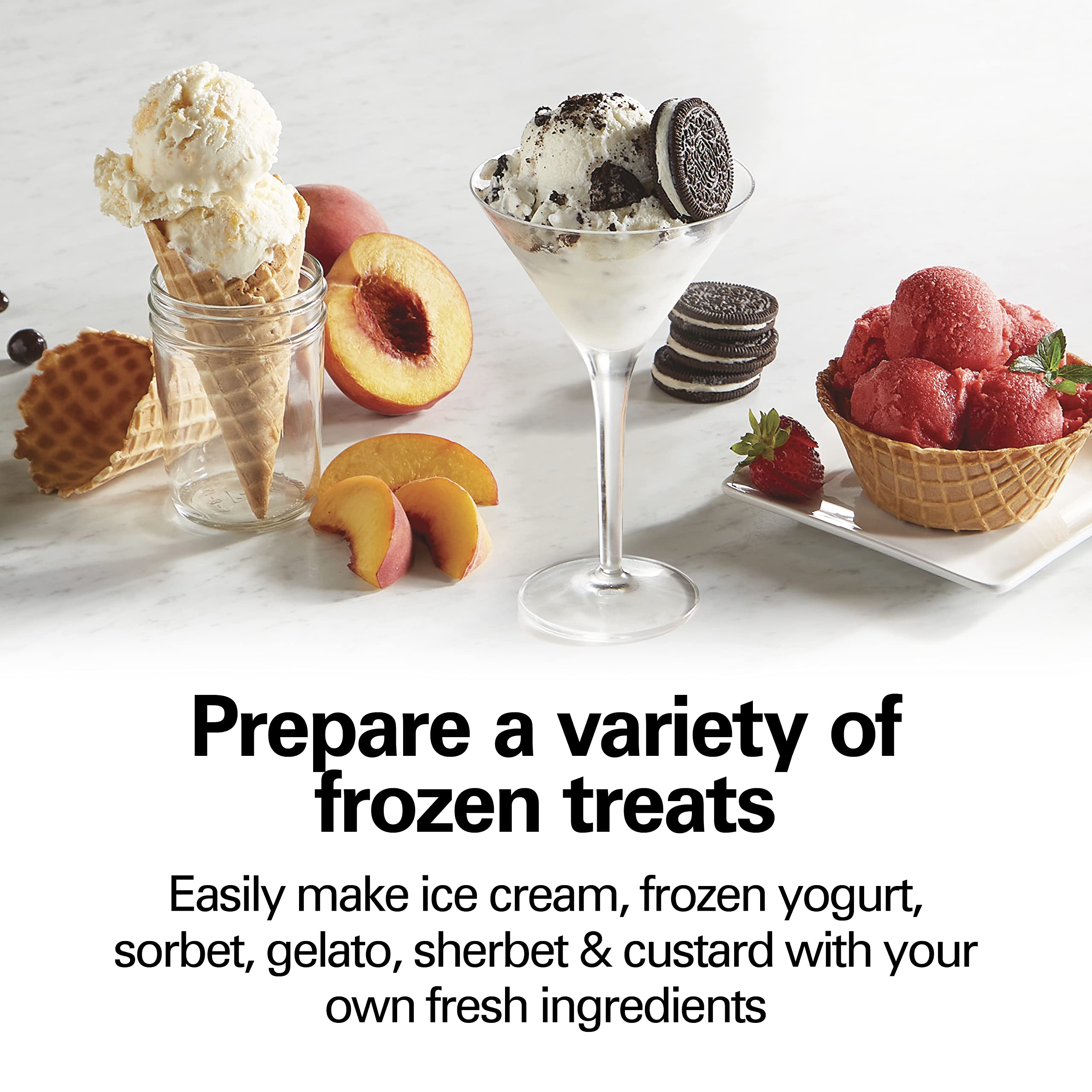 Hamilton Beach Ice Cream Maker, 4 Quart, White, Model 68330N, Makes Custard, Sorbet, Gelato, and Sherbet