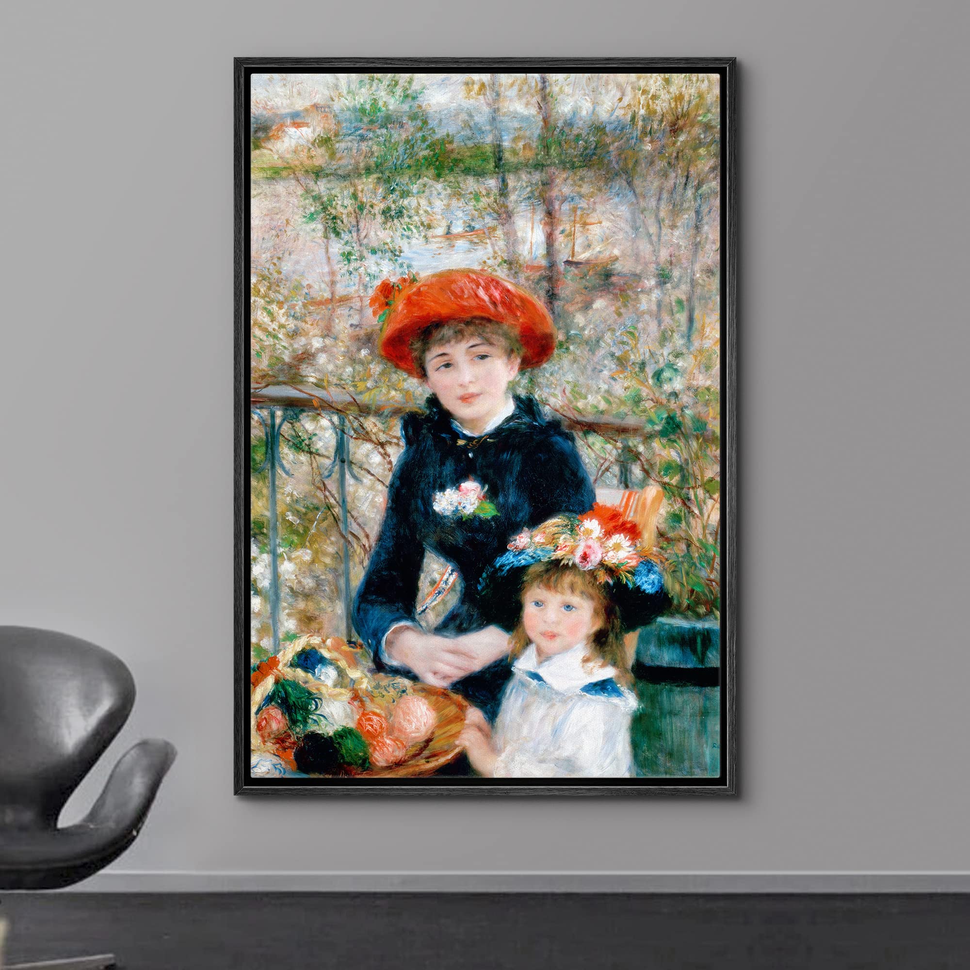 Wall26 Framed Canvas Print Wall Art Two Sisters On The Terrace By Pierre Renoir People Historic Illustrations Fine Art Tradition