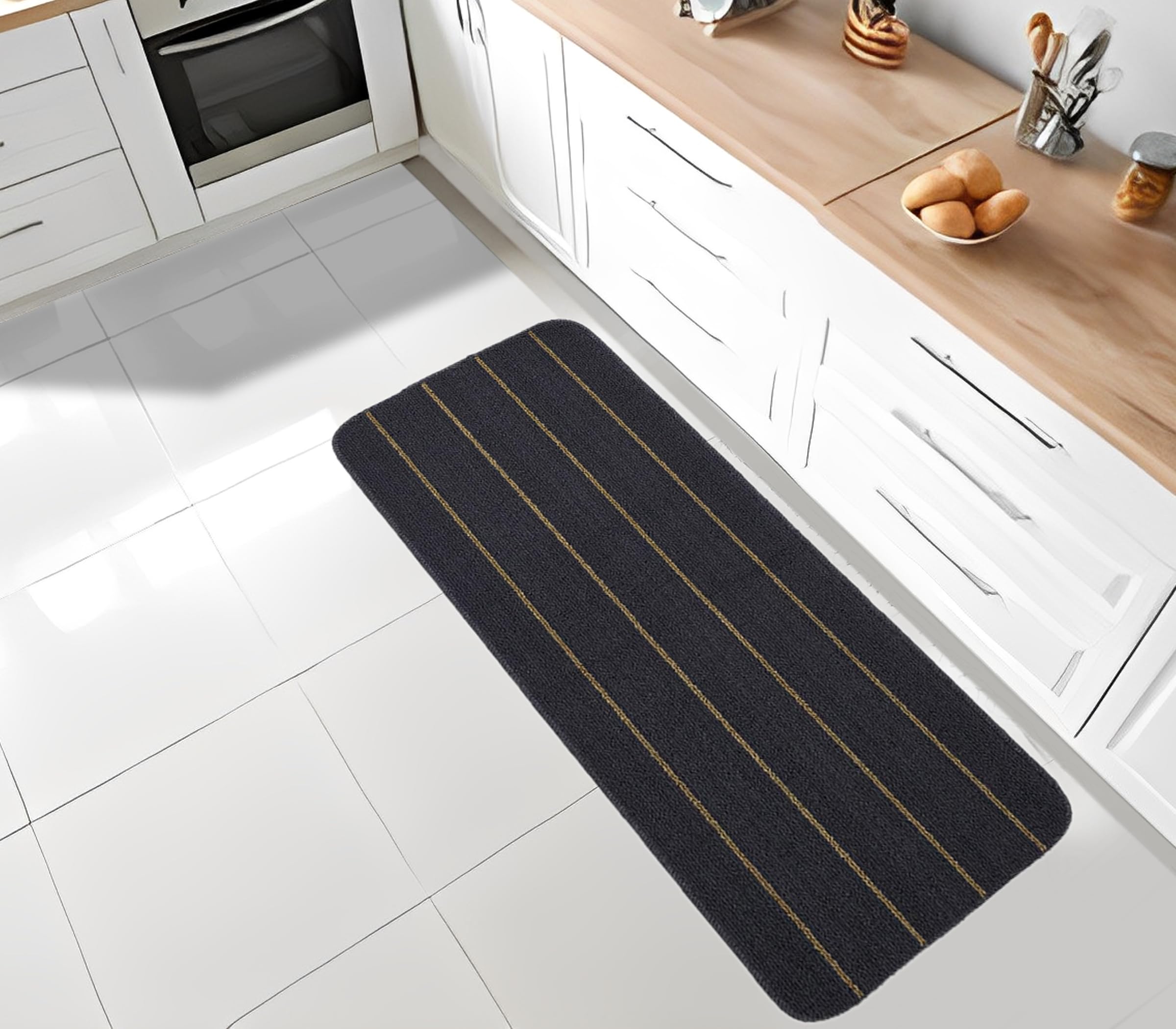 Status Contract Polypropylene Striped Anti Skid Runner For Living Area | Rug For Bedroom |Rug For Dining Table Rug For Floor Wit