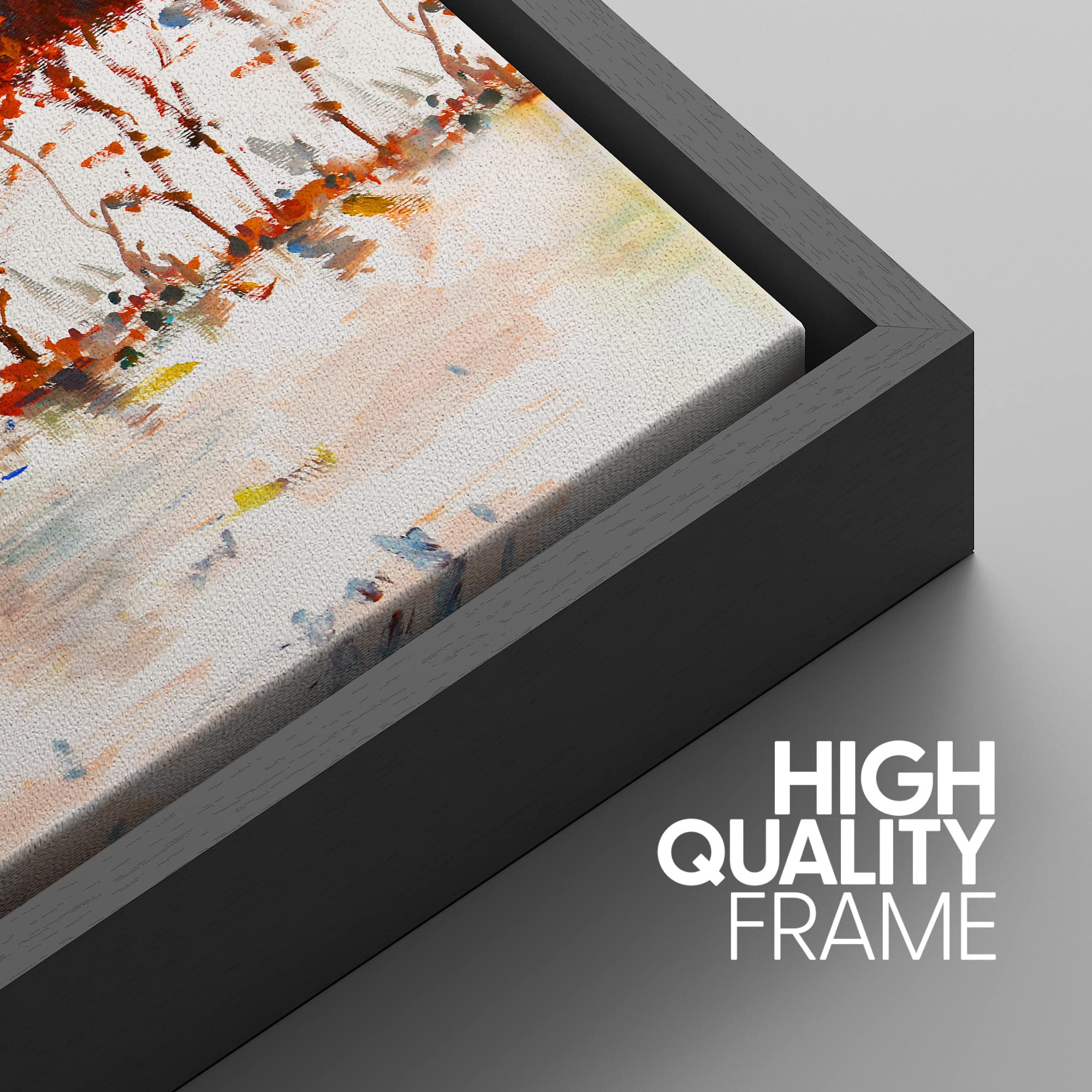 Signwin Framed Canvas Print Wall Art Set Red Blue Pastel Forest Wilderness Plants Illustrations Modern Art Farmhouse/Country Lan