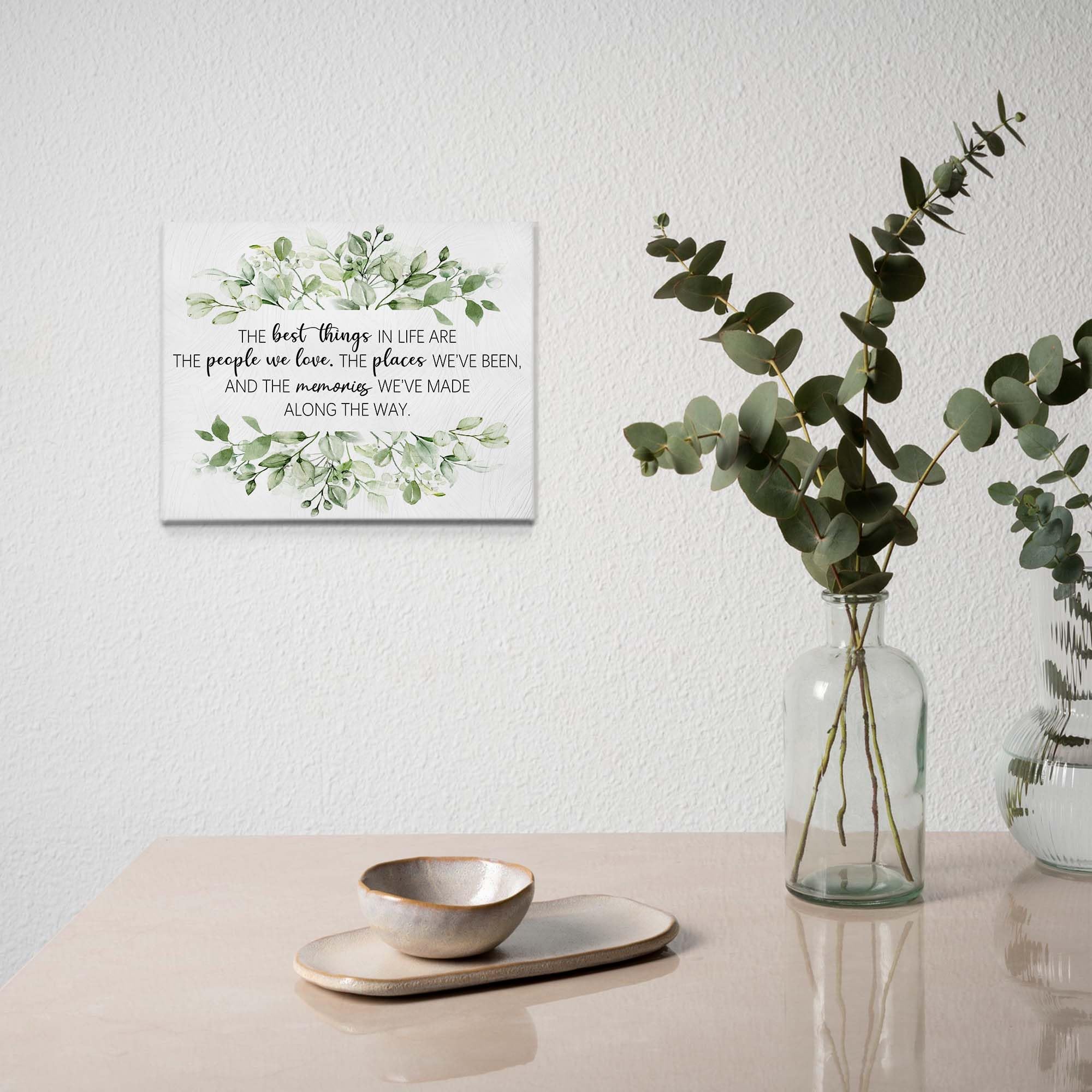 Biwsha Bathroom Decor, Inspirational Wall Decor, Sage Green Bathroom Accessories, The Best Things In Life Canvas Wall Art Prints