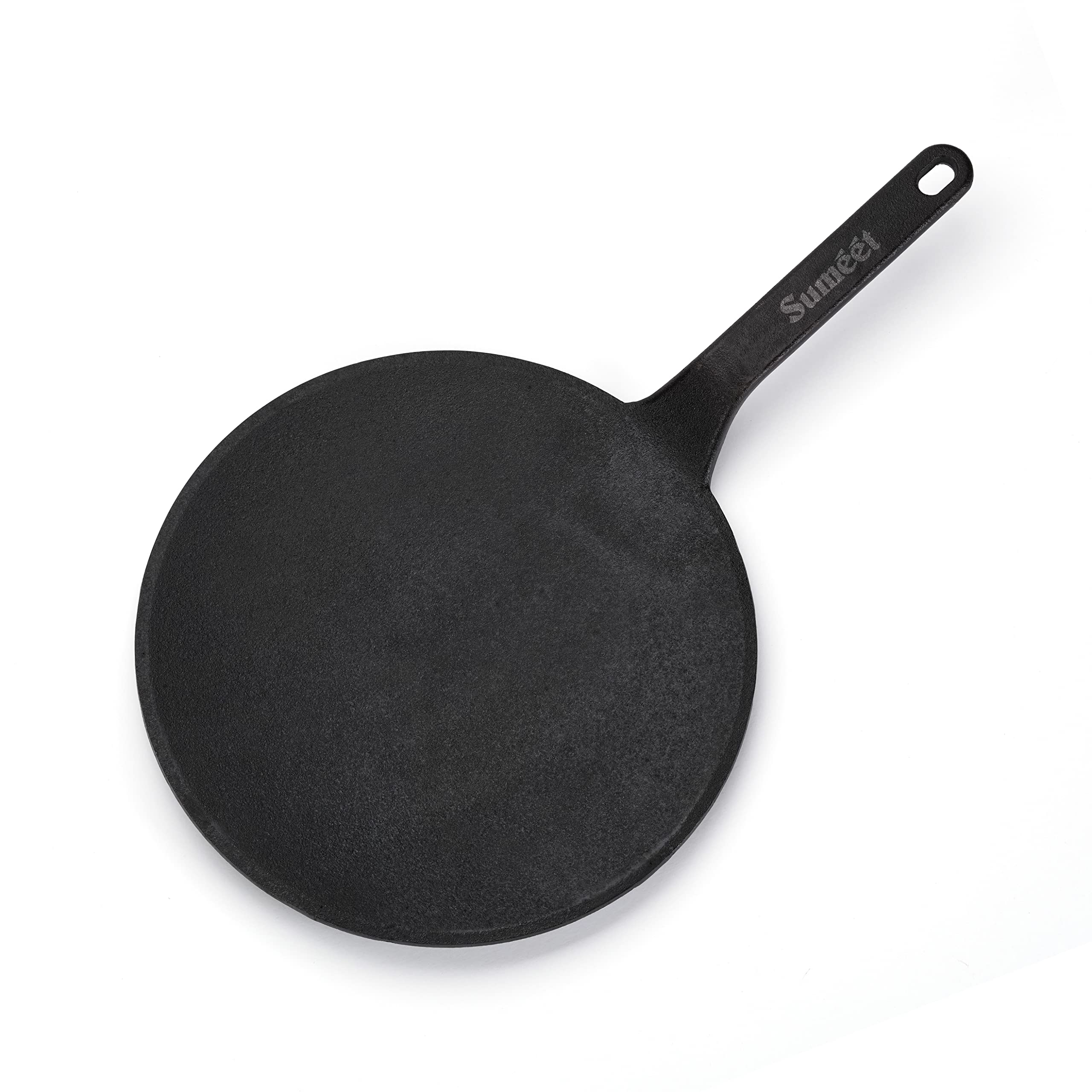 Sumeet Pre Seasoned Cast Iron Roti/Chapati Tawa, 25.6Cm, Weight- 1.690Kg, Black
