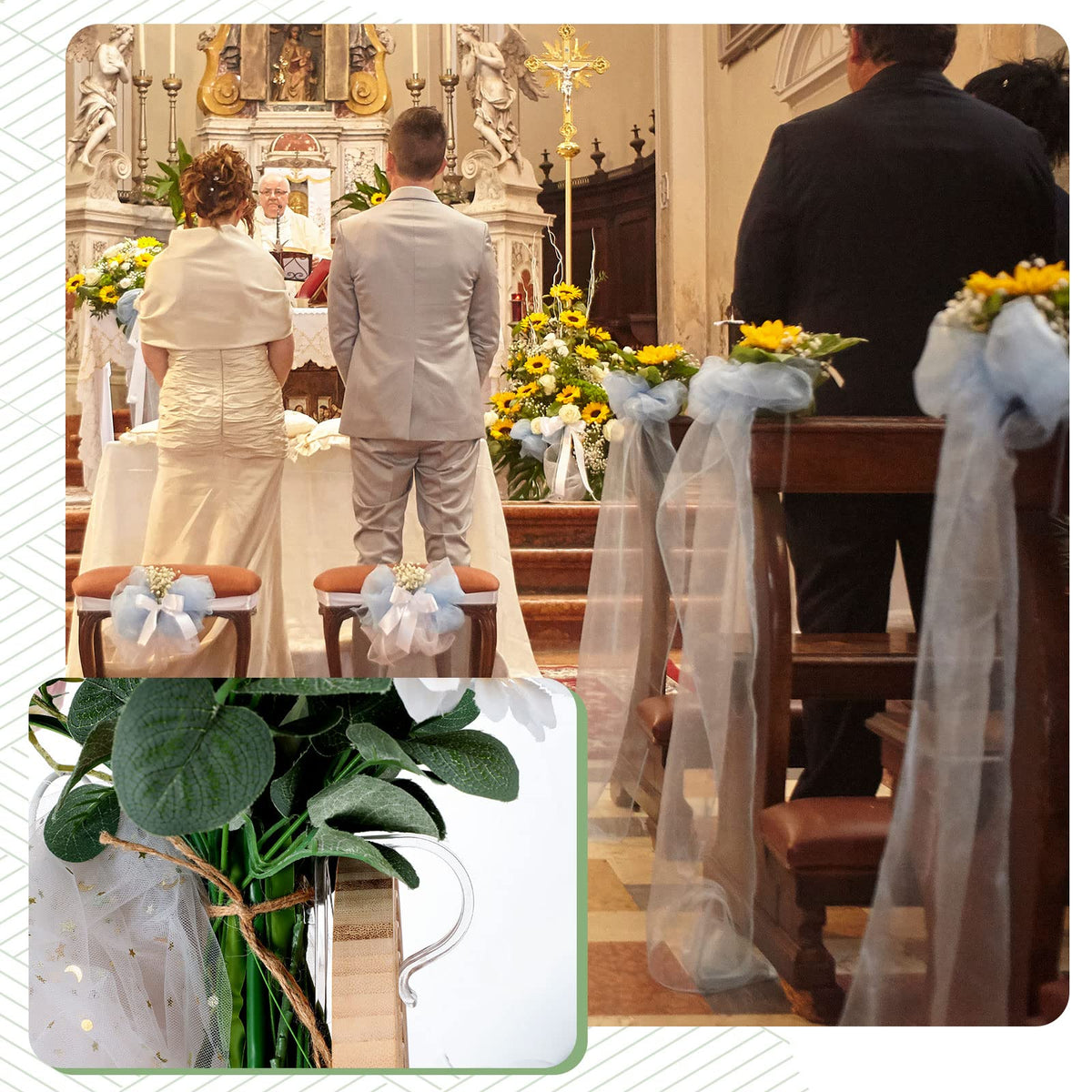 Chunful 24 Packs Clear Church Pew Clips for Weddings Heavy Duty Plasti ...