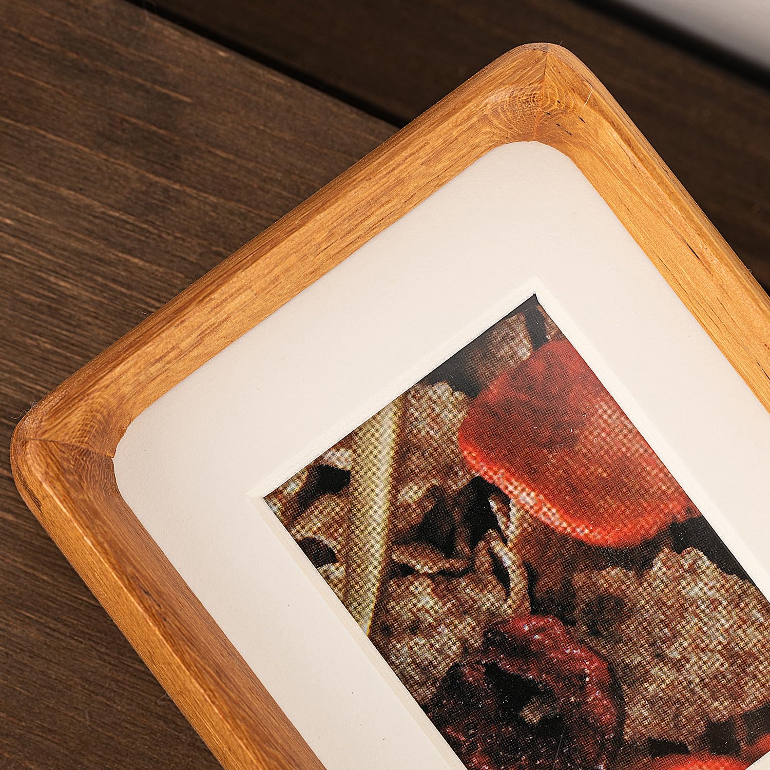 Youncewooder 3x4 Picture Frame with 2x3 Mat - Solid Teak Wood small Cute Frame, Wall & Tabletop Display for Family Photos & Wedd