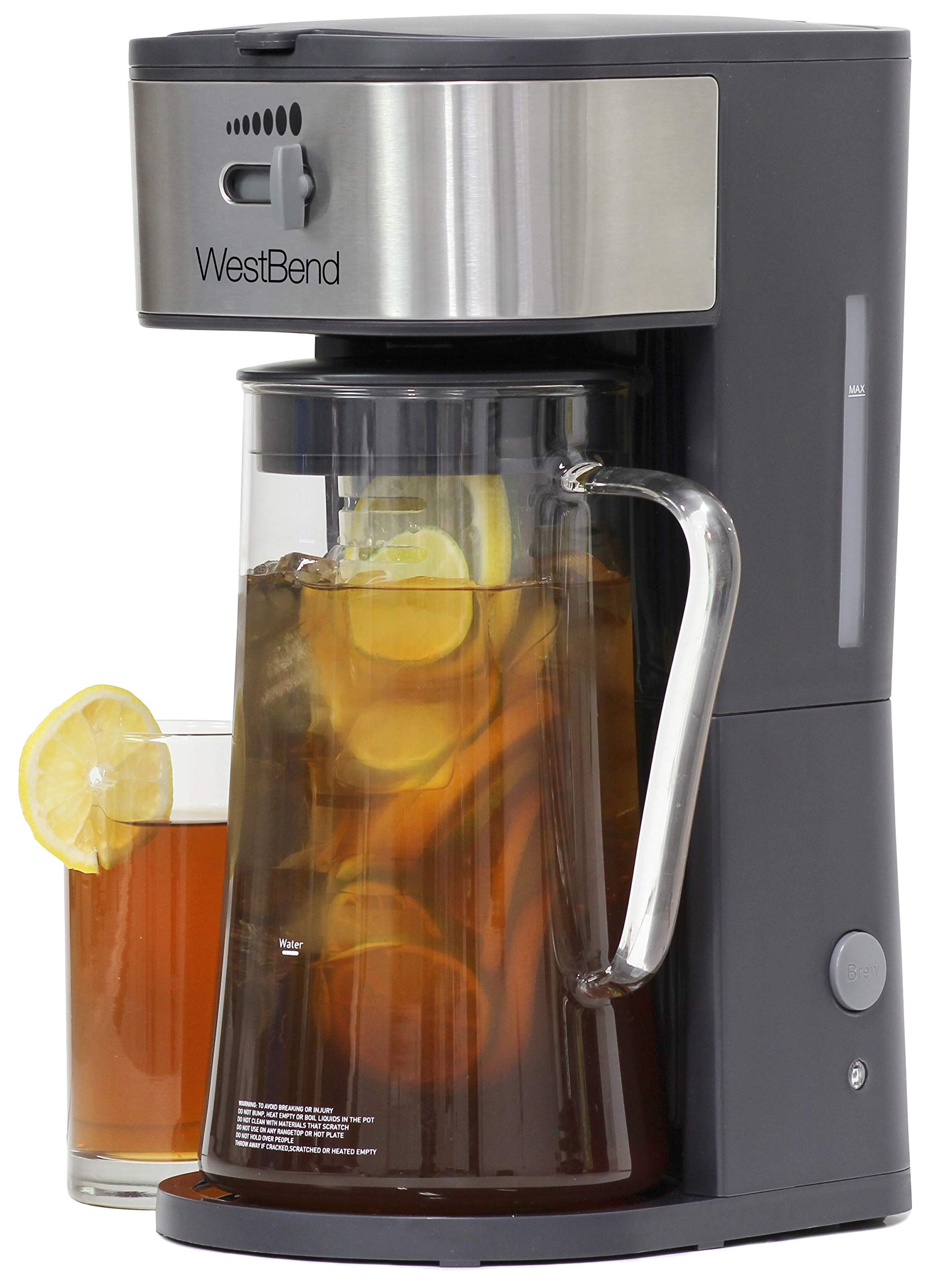 West Bend It500 Iced Tea Maker Or Iced Coffee Maker Includes An Infusion Tube To Customize The Flavor, Features Auto Shut-Off, 2