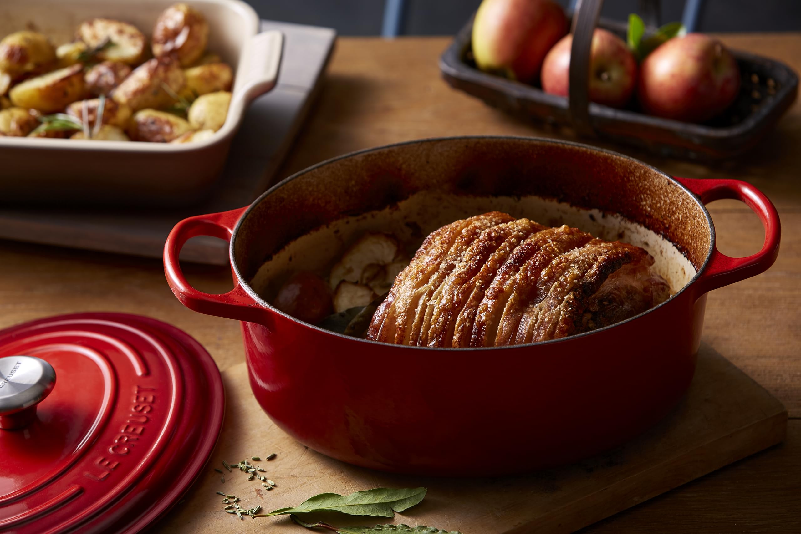 Le Creuset Enameled Cast Iron Signature Oval Dutch Oven, 9.5 Qt., Cerise