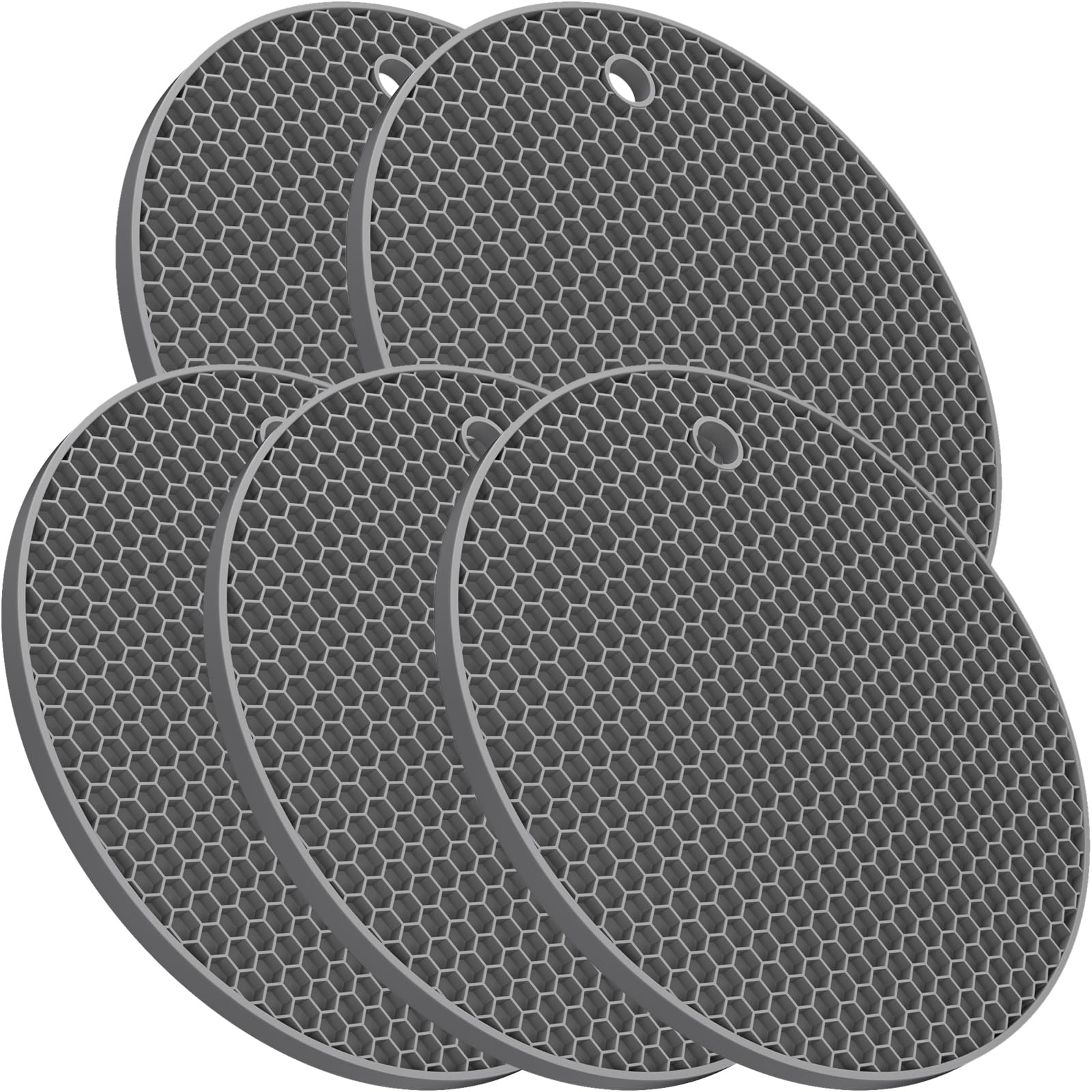 Ultra Thick 8Mm Silicone Trivets For Hot Dishes Pots And Pans, Silicone Trivet Mat Hot Plates To Protect Table, Silicone Hot Pad