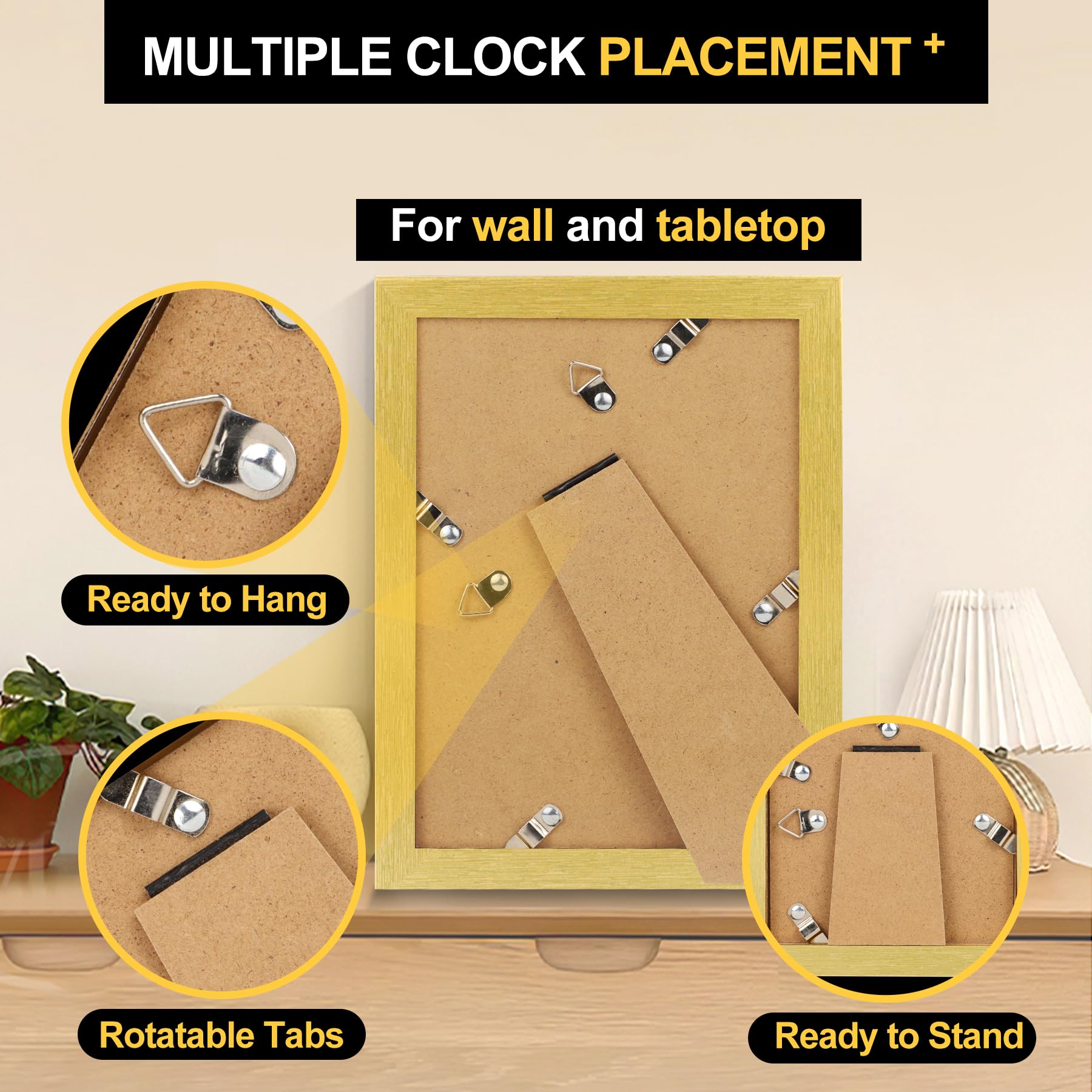 TOFOREVO Picture Frames 5x7 Set of 2 Distressed Gold Wood Grain Photo Frame for Gallery Wall Mounting or Tabletop Display