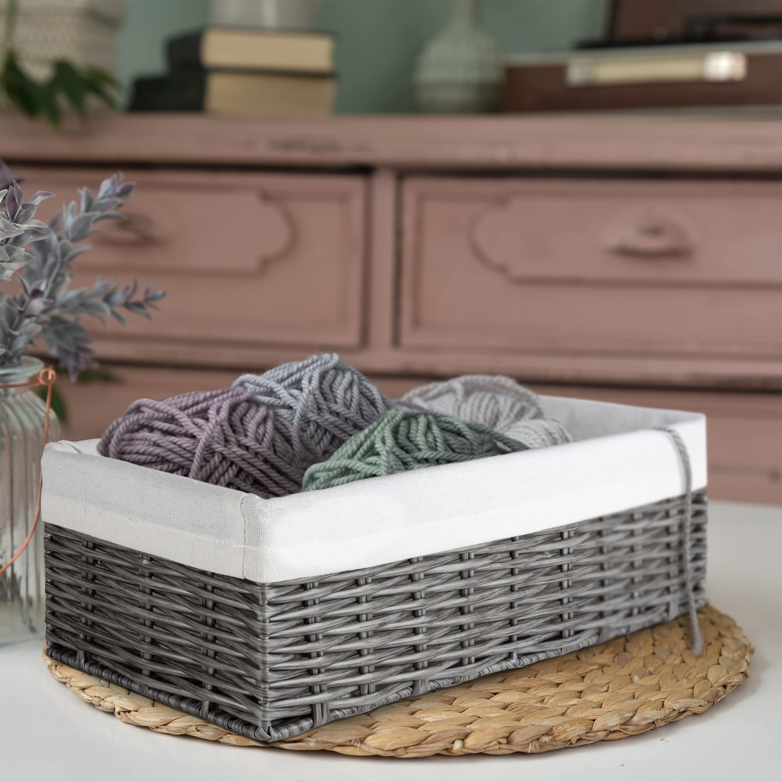 Brookstone, Wicker Storage Basket, Boho Organization And Storage Bin, Over The Toilet Paper Reserve Holder, Suitable For Any D