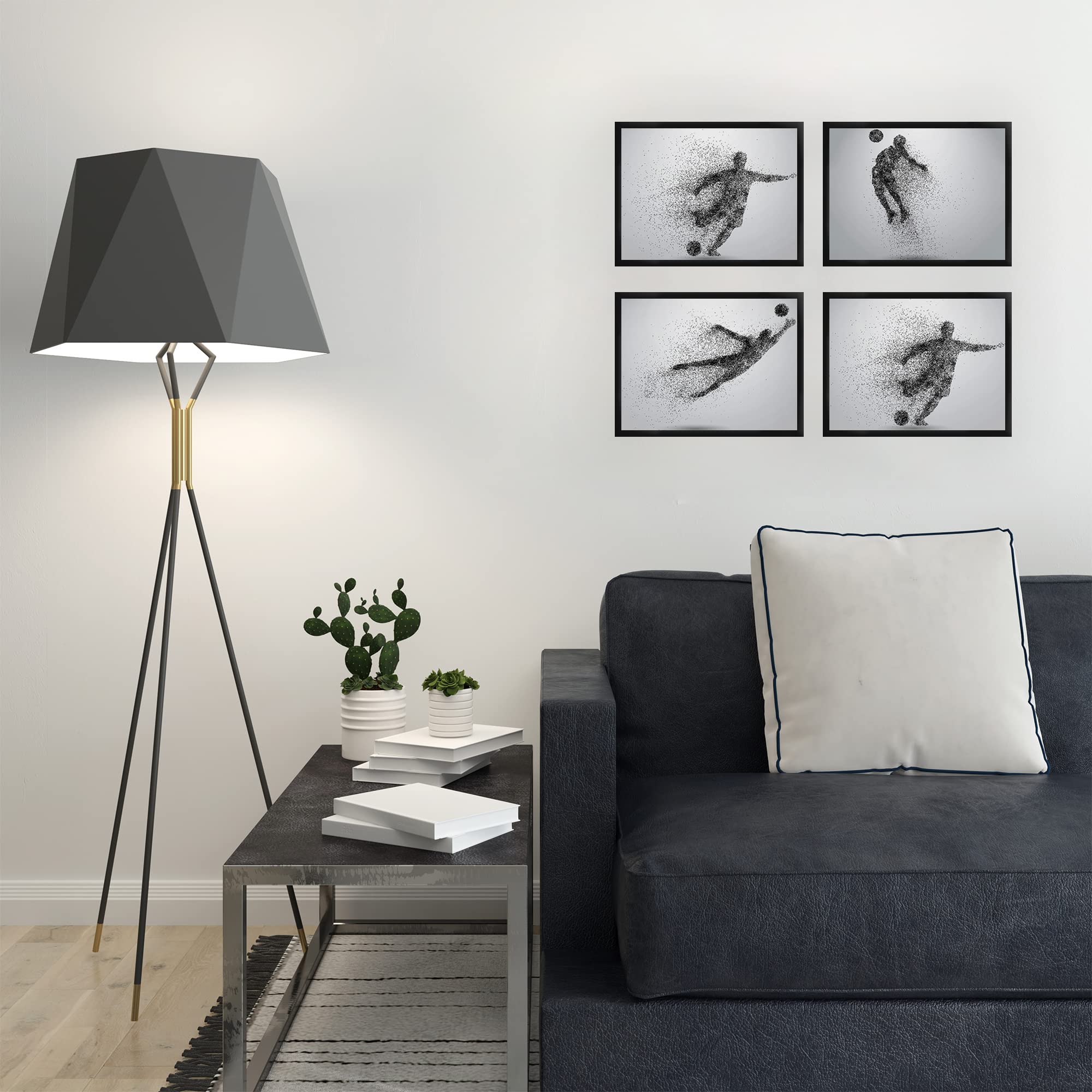 Soccer Wall Art Prints - Set Of 4 (8X10) Unframed Soccer Posters - Soccer Room Decor For Men Kids Teenagers - Soccer Poster Set