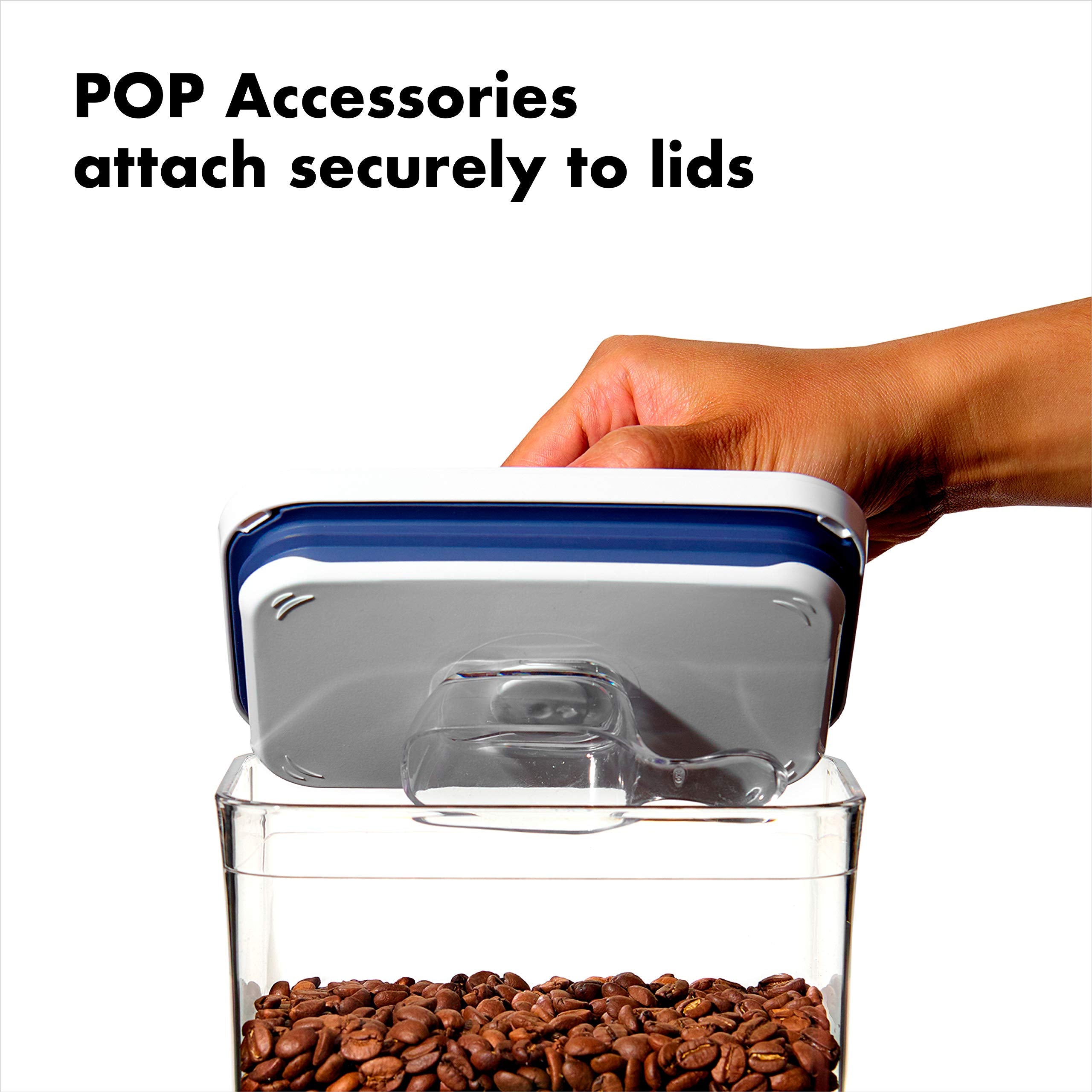 Oxo Good Grips Pop Container - Airtight Food Storage - Mini Square Short 0.5 Qt Ideal For 1 Lb Of Baking Soda Or 14 Oz Of Grains