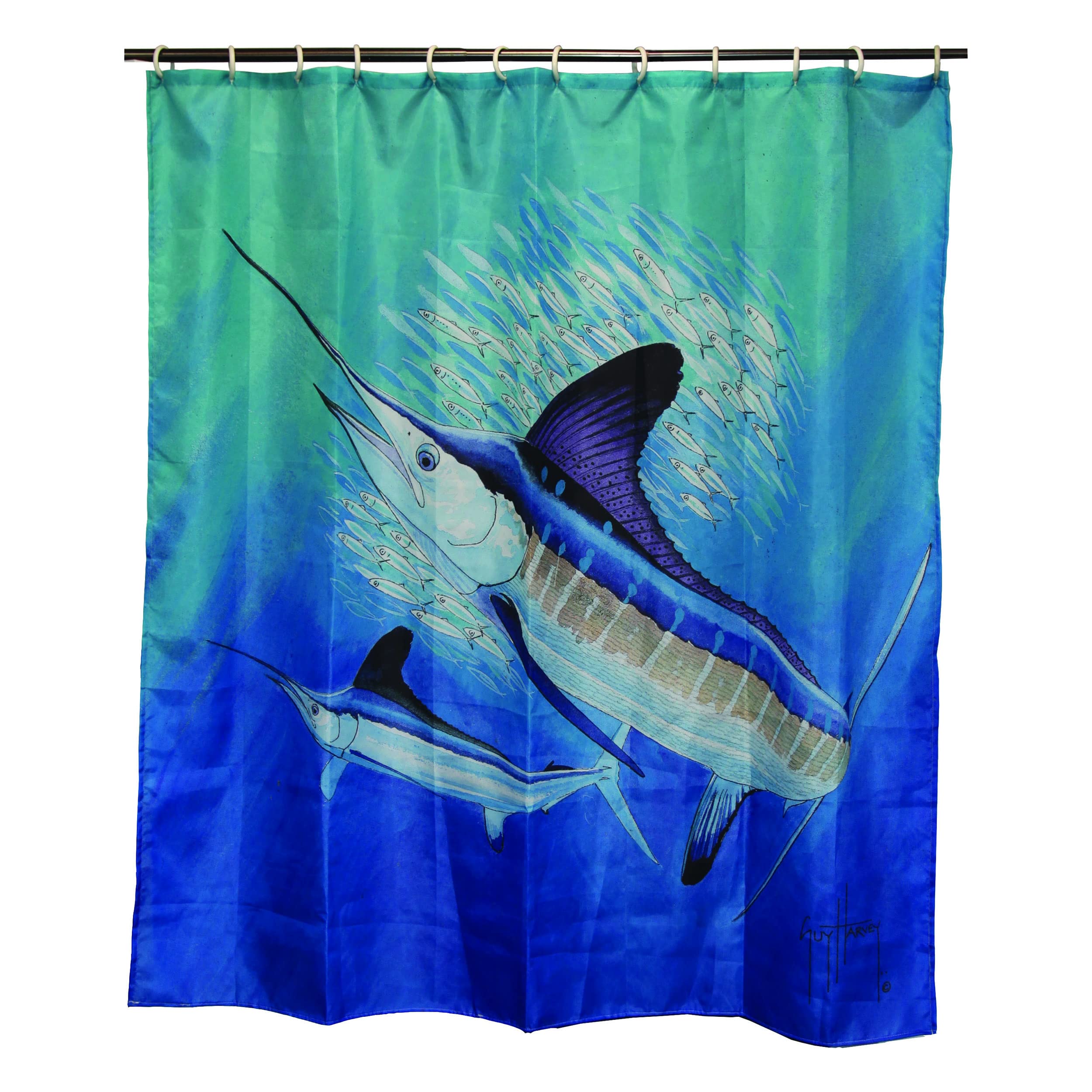 Rivers Edge Products Bathroom Shower Curtain, 70 X 72 Inches, Unique Bath Curtain With Hooks, Printed Licensed Art Of Animal Nat