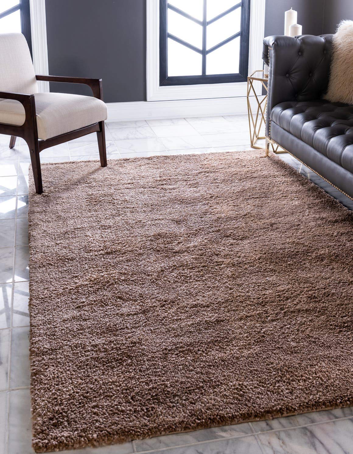 Unique Loom Solo Collection Area Rug - Calabasas (5 3 x 7 7 Rectangle, Light Brown)
