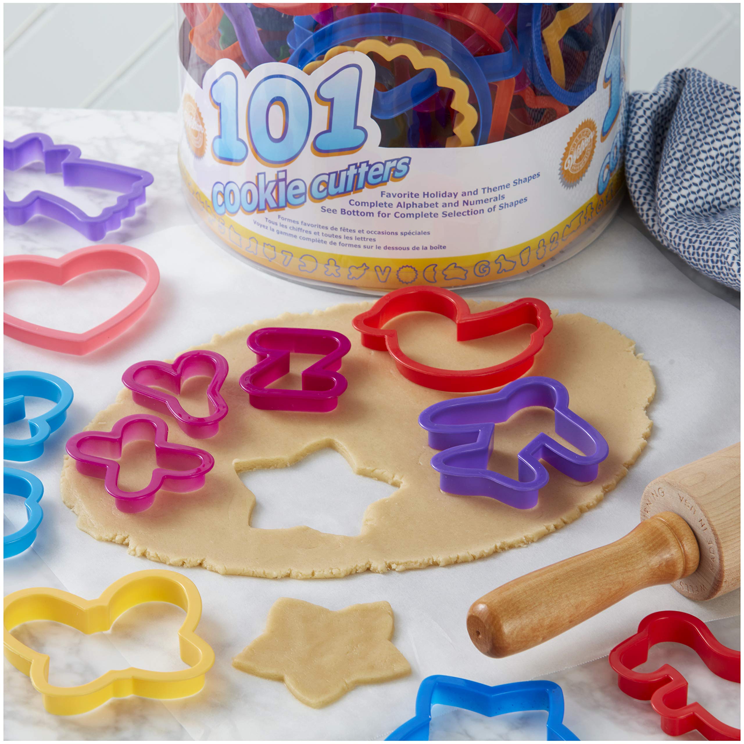 Wilton Cookie Cutters Set, 101-Piece - Alphabet, Numbers And Holiday Cookie Cutters