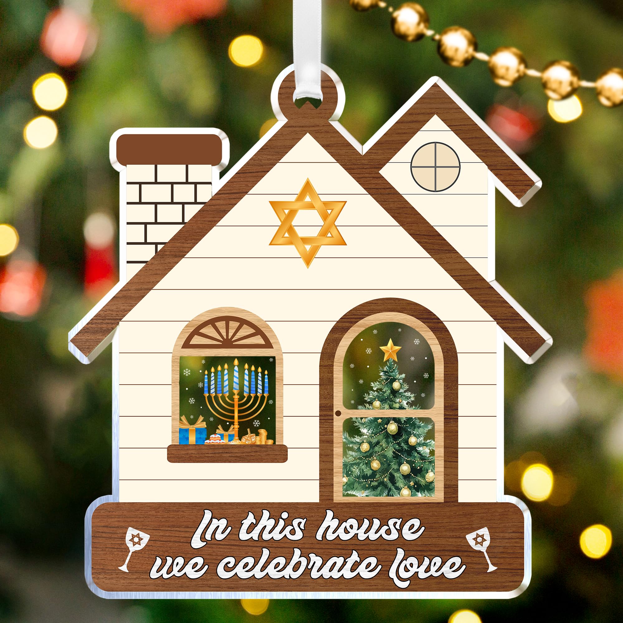 HEXMOZ Hanukkah Gifts - Hanukkah Ornaments for Tree, Jewish Ornaments, Chanukkah Christmas Ornament - Jewish for Women, Men, Adu