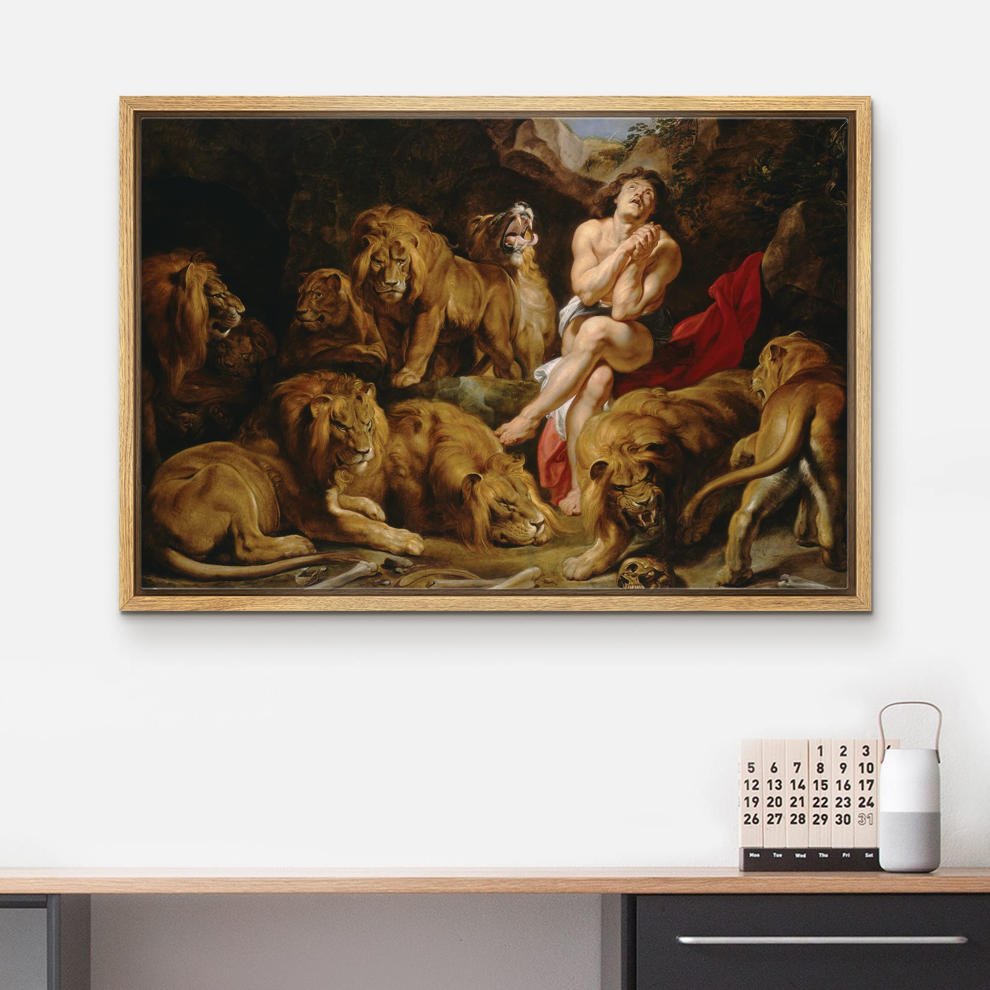 Wall26 - Oil Painting Of Daniel In The Lion'S Den By Peter Paul Rubens In C. 1615 - Baroque Style - Catholic, Christianity - Fra