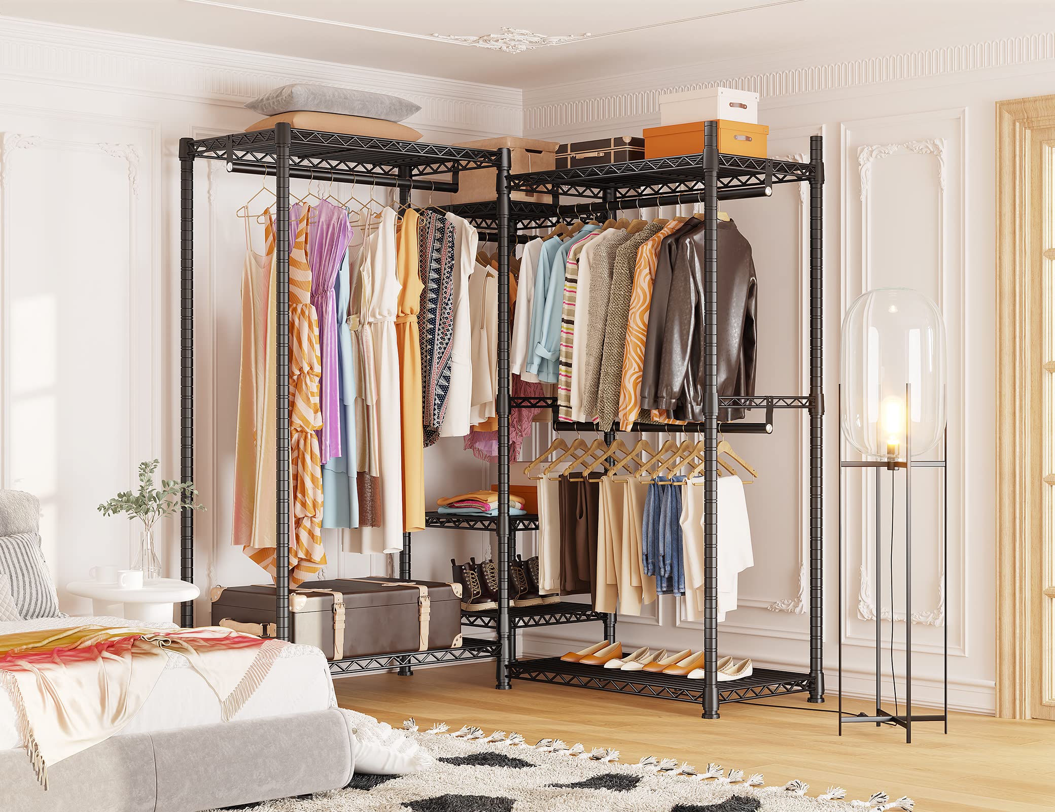 Raybee Clothes Rack Heavy Duty Clothing Racks For Hanging Clothes Adjustable Clothing Rack Portable Clothes Racks For Hanging Cl