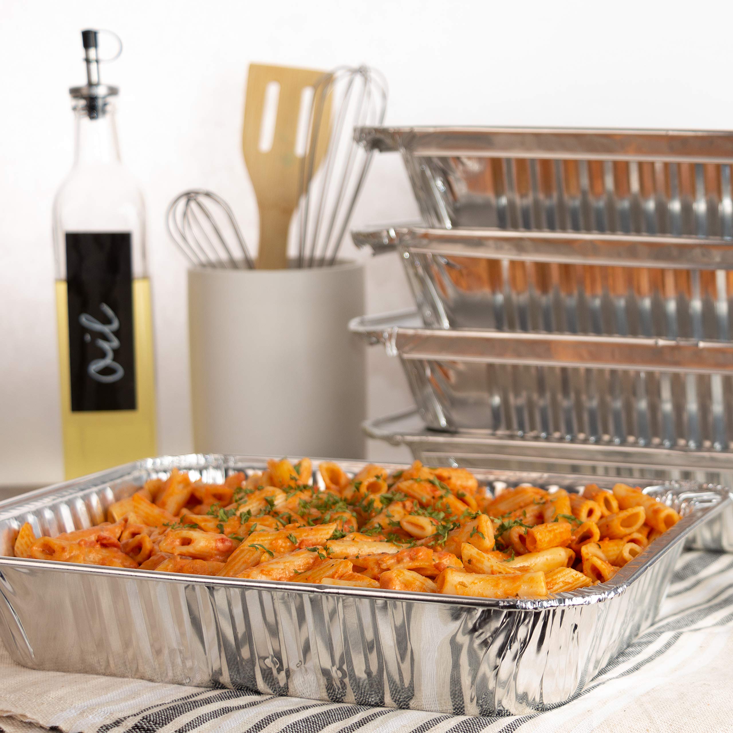 Jetfoil Aluminum Foil Steam Table Pans With Lids | Perfect For Catering, Party Supplies & Suitable For Broiling, Baking, Cakes A