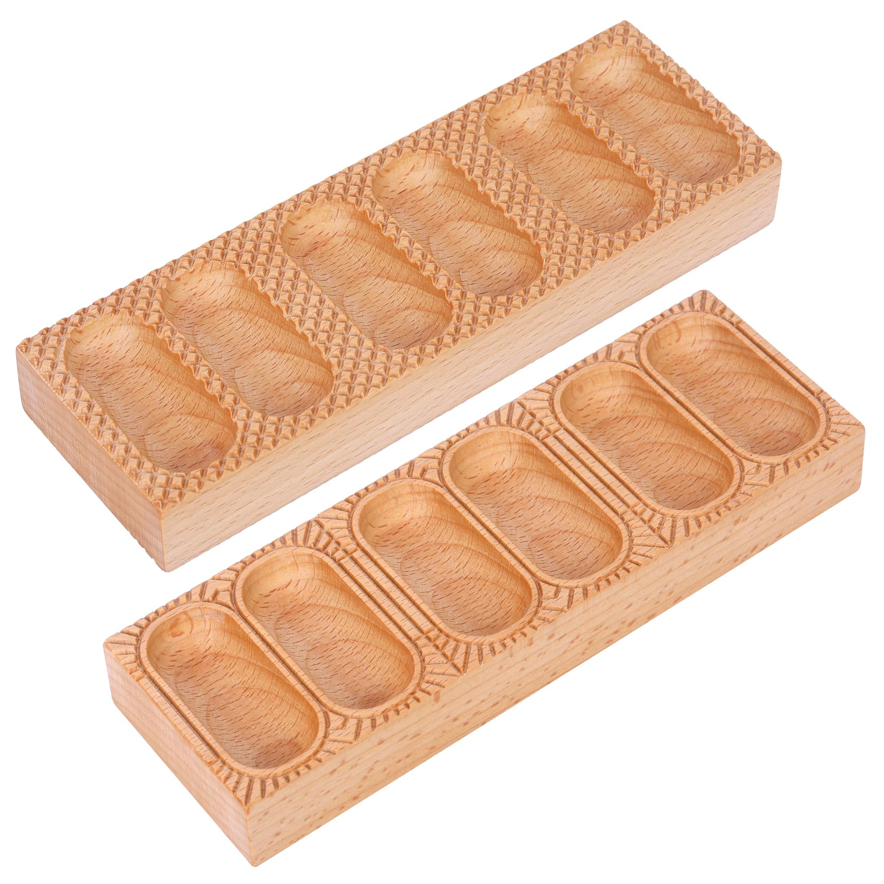 Wood Pasta Ravioli Board 2 in 1 Wooden Doppio Ravioli Mold Maker Stuffed Pappardelle Maker Reversible Ravioletti Moulds Press Wo