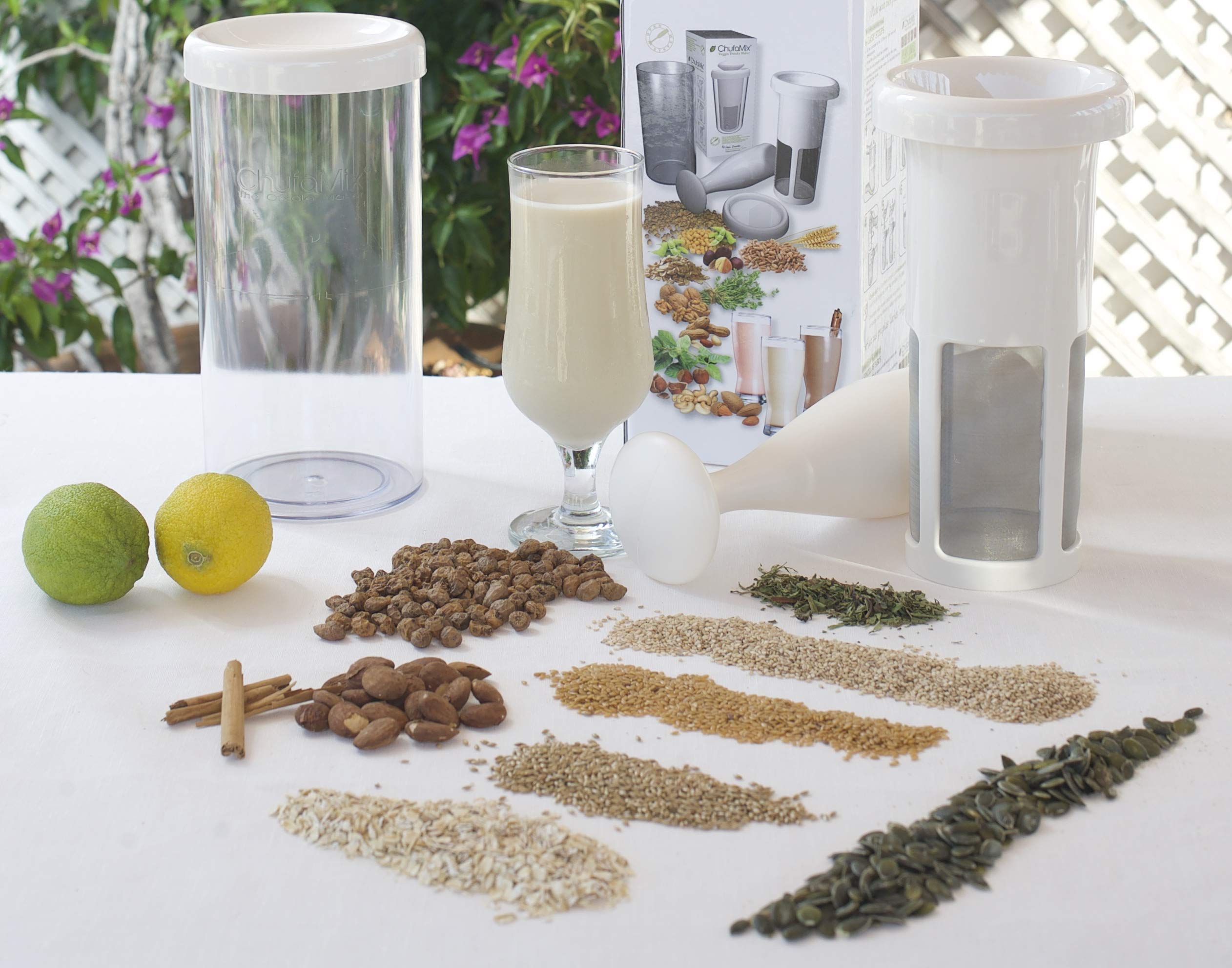 Vegan Milker by chufamix  kitchen tool to make Plant Milks (soy  rice  oats & nut milk maker) or coffee (from whole beans) Made in Europe Recipe E-Book